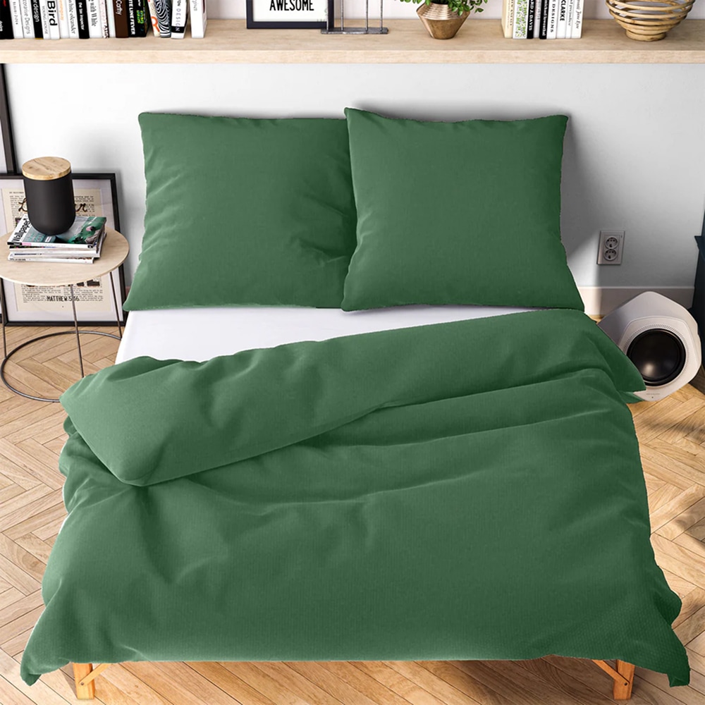 Wolkenfeld Bettwäsche "Allergiker Bettwäsche, unfassbar weich", grün, B/L: 135cm x 200cm, 1 Stk., 1 Stk., Microfaser, B/L: 80cm x 80cm, 2 Stk.