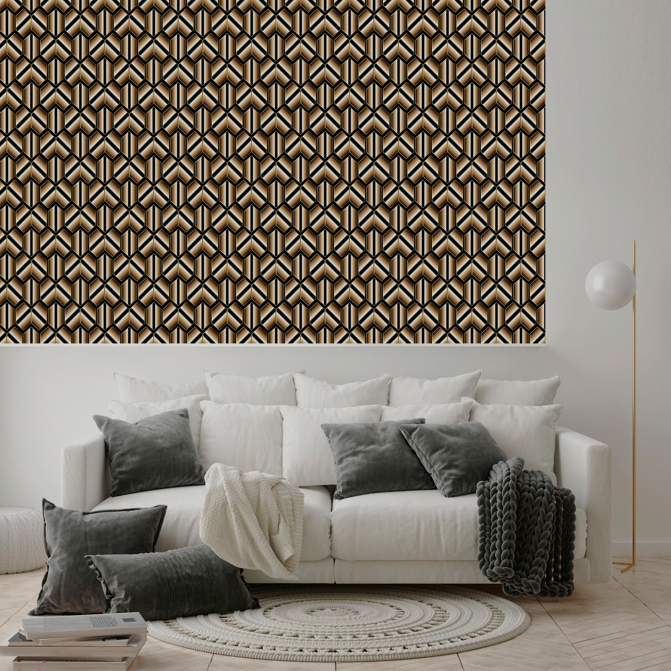 queence Vinyltapete »Asya«, 90x250cm, selbstklebend, kinderleichte Anbringung, Sticker