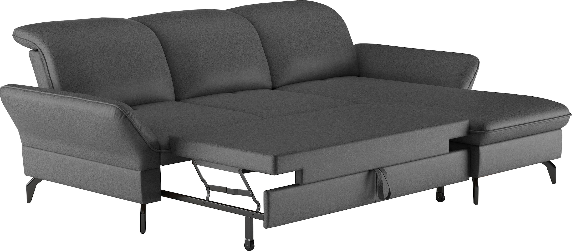 sit&more Ecksofa »Leandro L-Form«, Wahlweise mit Bett-, Kopfteil - und Armlehnfunktion, sowie Bettkasten
