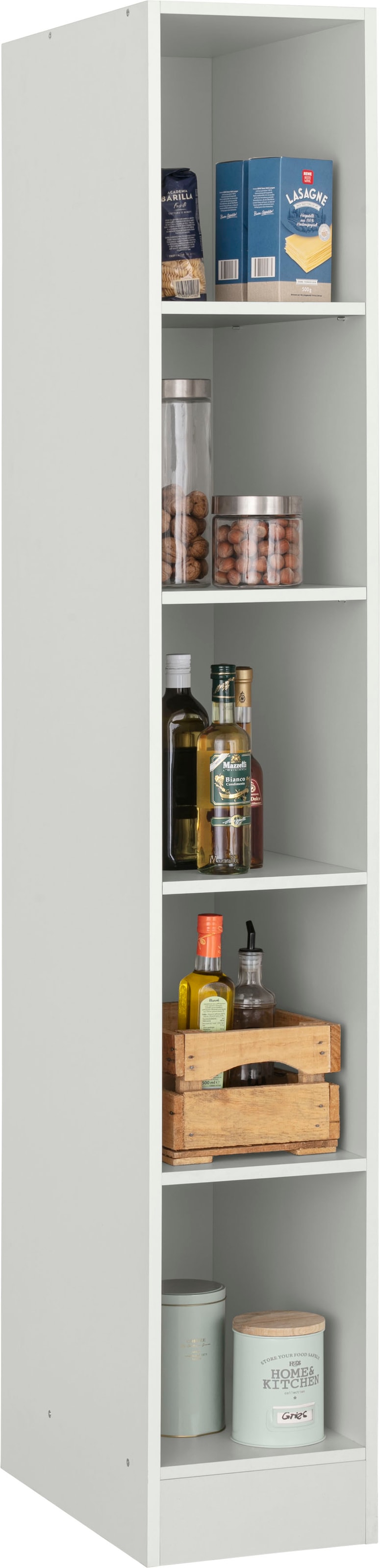 Seitenregal KOCHSTATION "KS-Paris", weiß, B:30cm H:200cm T:60cm, Regale, Seitenregal