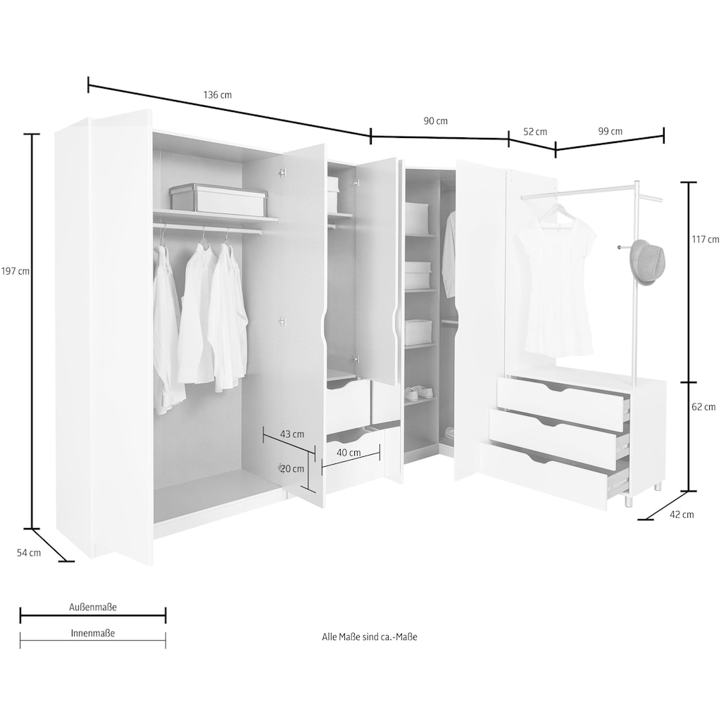 rauch Schrank-Set »Freiham«, (Set, 5 St.)