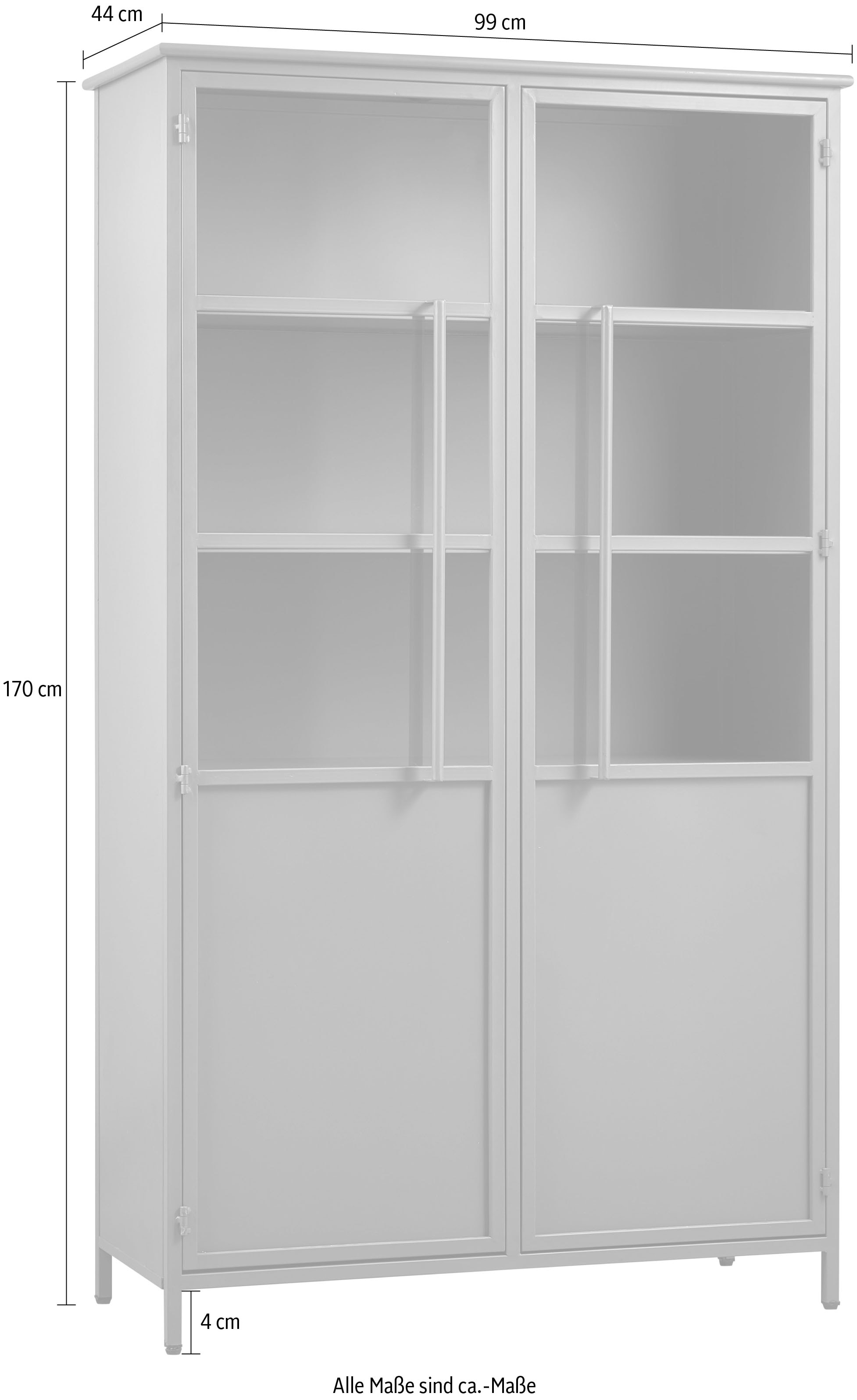 WOOOD Vitrine »Exhibit«, mit Glastüren und viel Stauraum, H 170 cm x B 99 cm