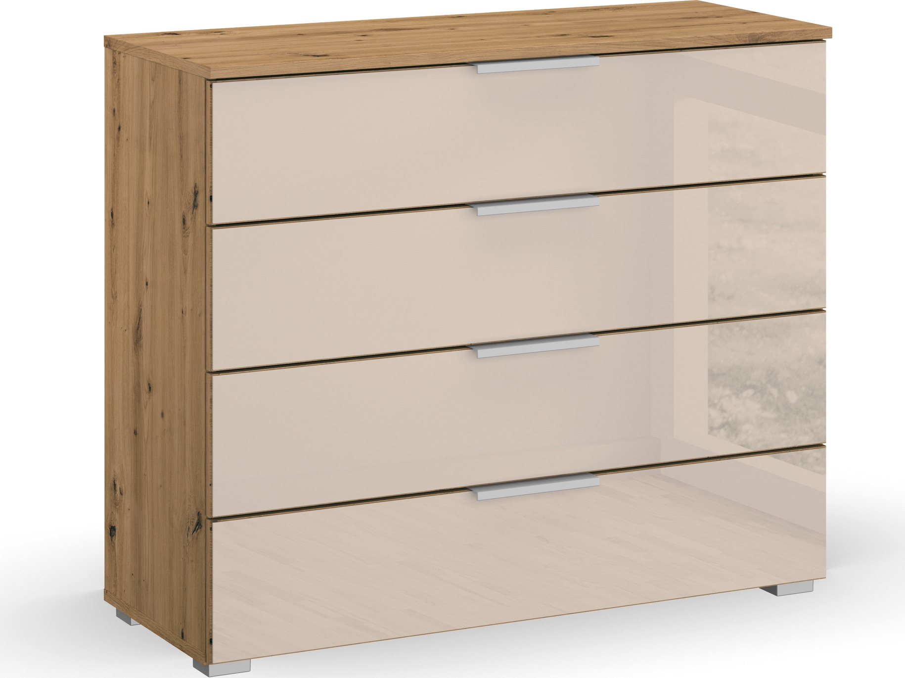 rauch Kommode »Sideboard Schubladenkommode Schubkastenkommode KOLUNA mit Glasfront«, Breite 93 cm mit 4 großen Schubladen für viel Stauraum MADE IN GERMANY