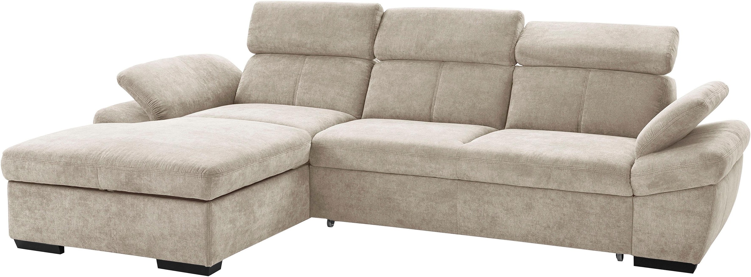 exxpo - sofa fashion Ecksofa »Salerno, inkl. Kopf- und Armteilverstellung, elegant & bequem, L-Form«, wahlweise mit Bettfunktion und Bettkasten, tolle Detailverarbeitung