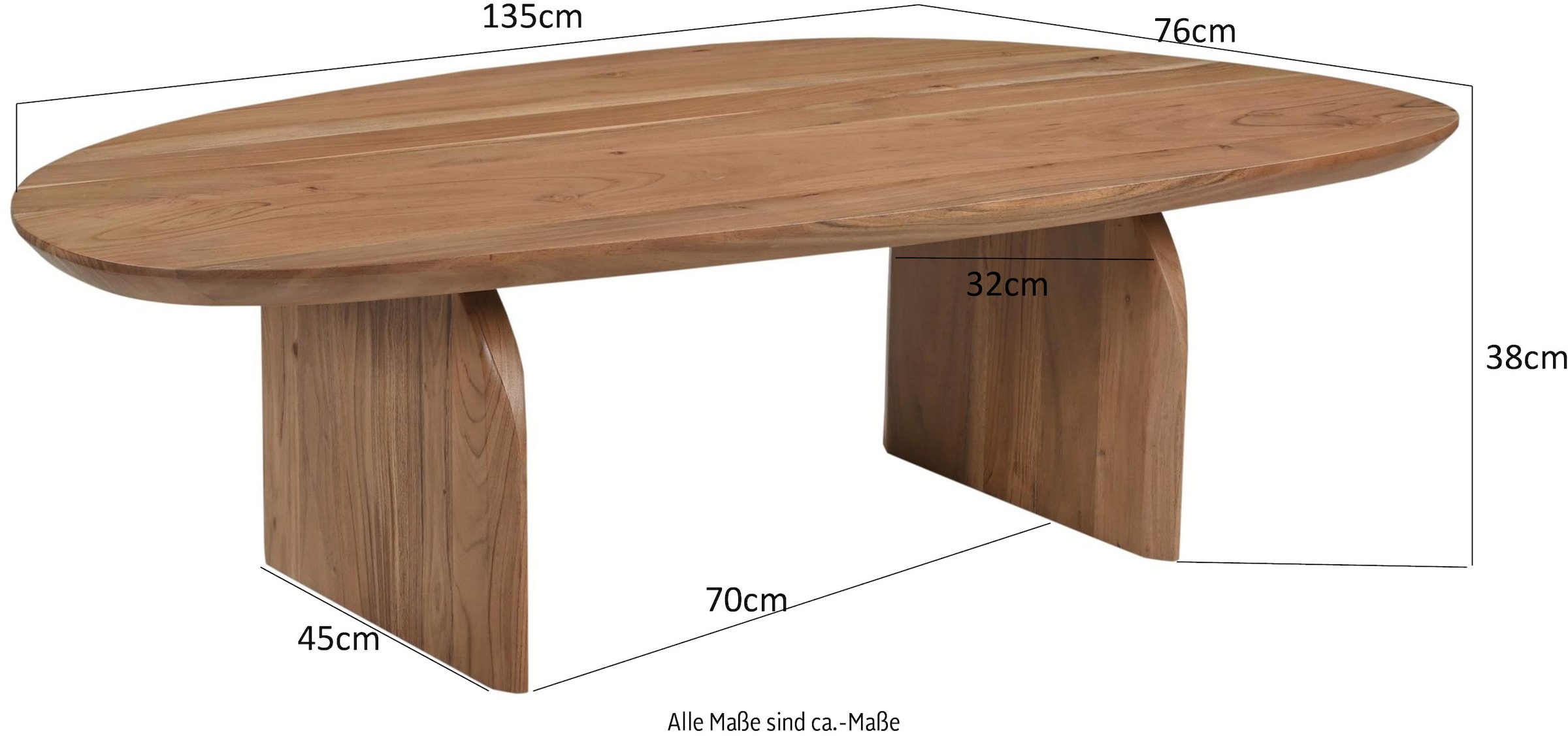 SIT Couchtisch »ACACIA WAVE«, mit ausgeprägter Maserung