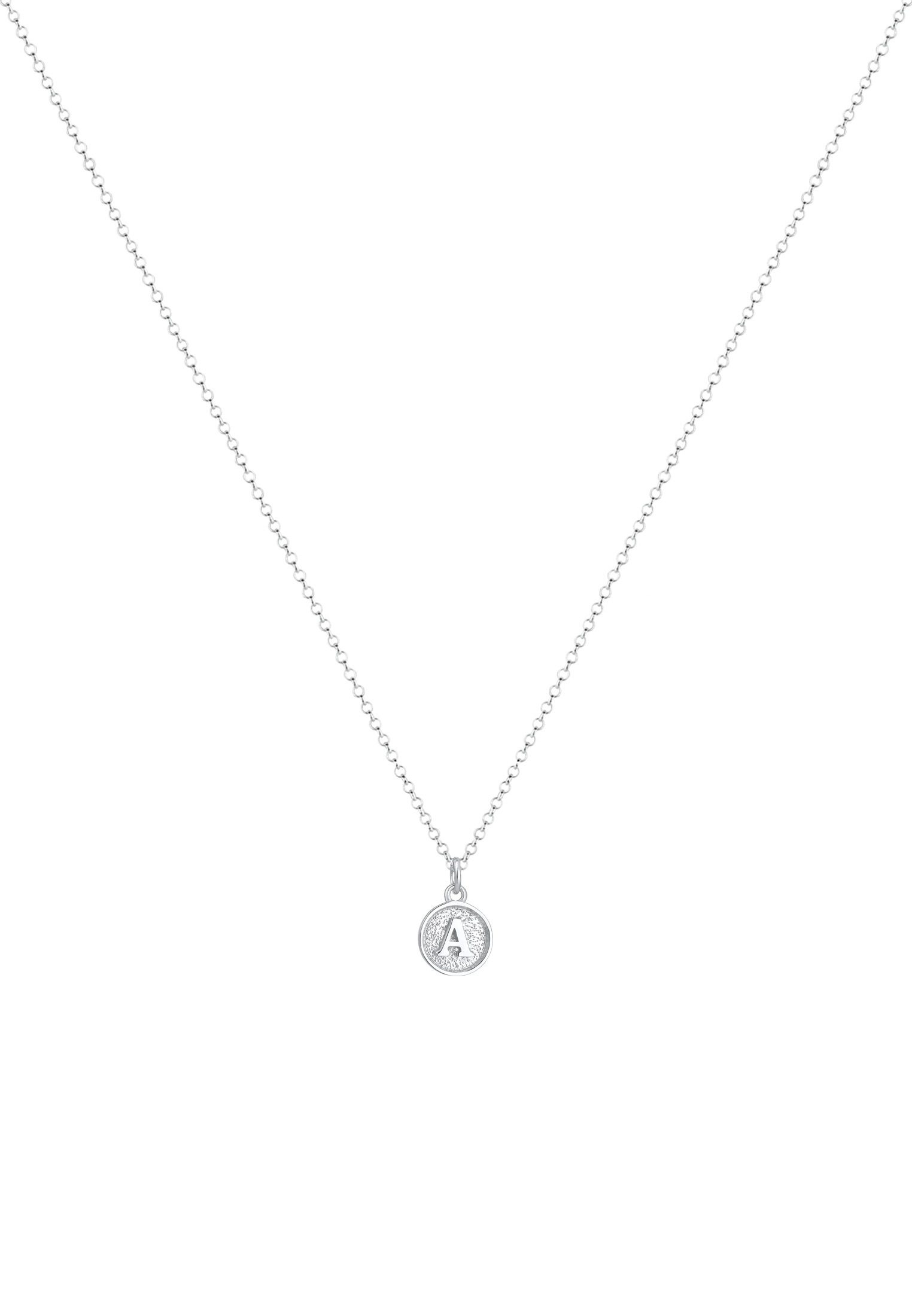 Elli Kette mit Anhänger »Plättchen Vintage Buchstabe A Initialen 925 Sterling Silber«
