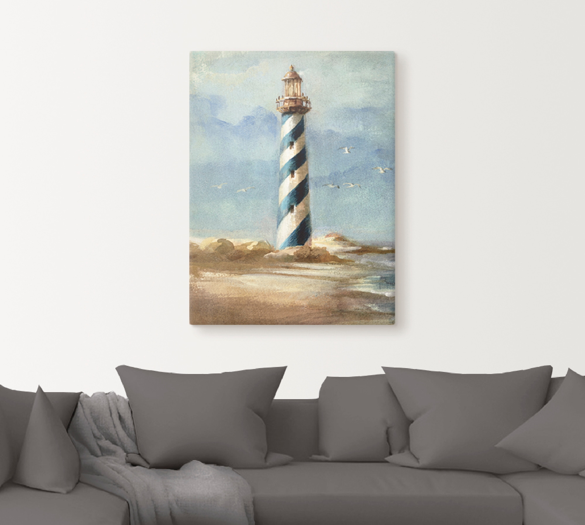 Artland Leinwandbild »Leuchtturm I«, Gebäude, (1 St.), auf Keilrahmen gespannt