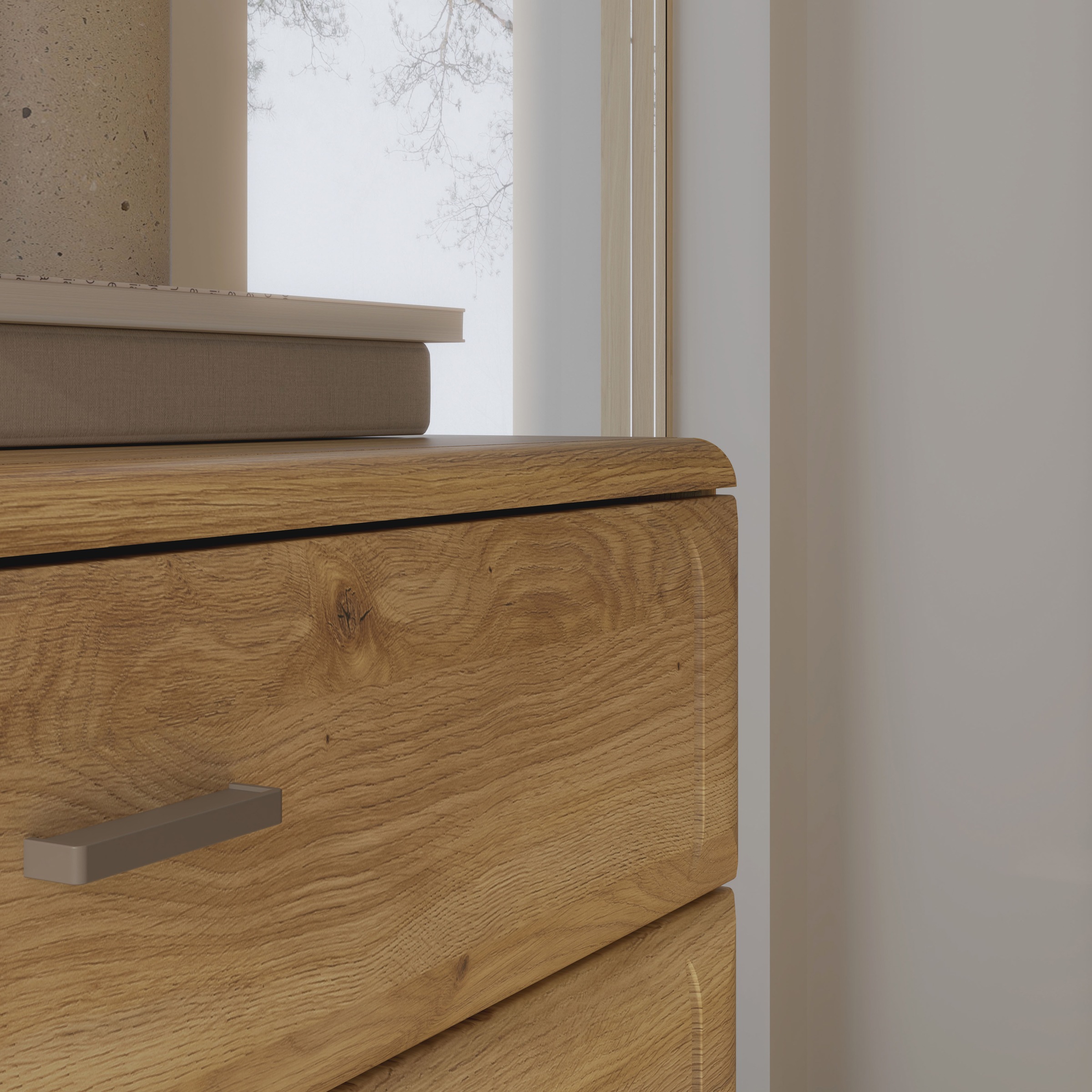 FORTE Sideboard »Akinori« Sideboard, Holzoptik, MDF Front, Metallgriffe, Soft Close, Vollauszug