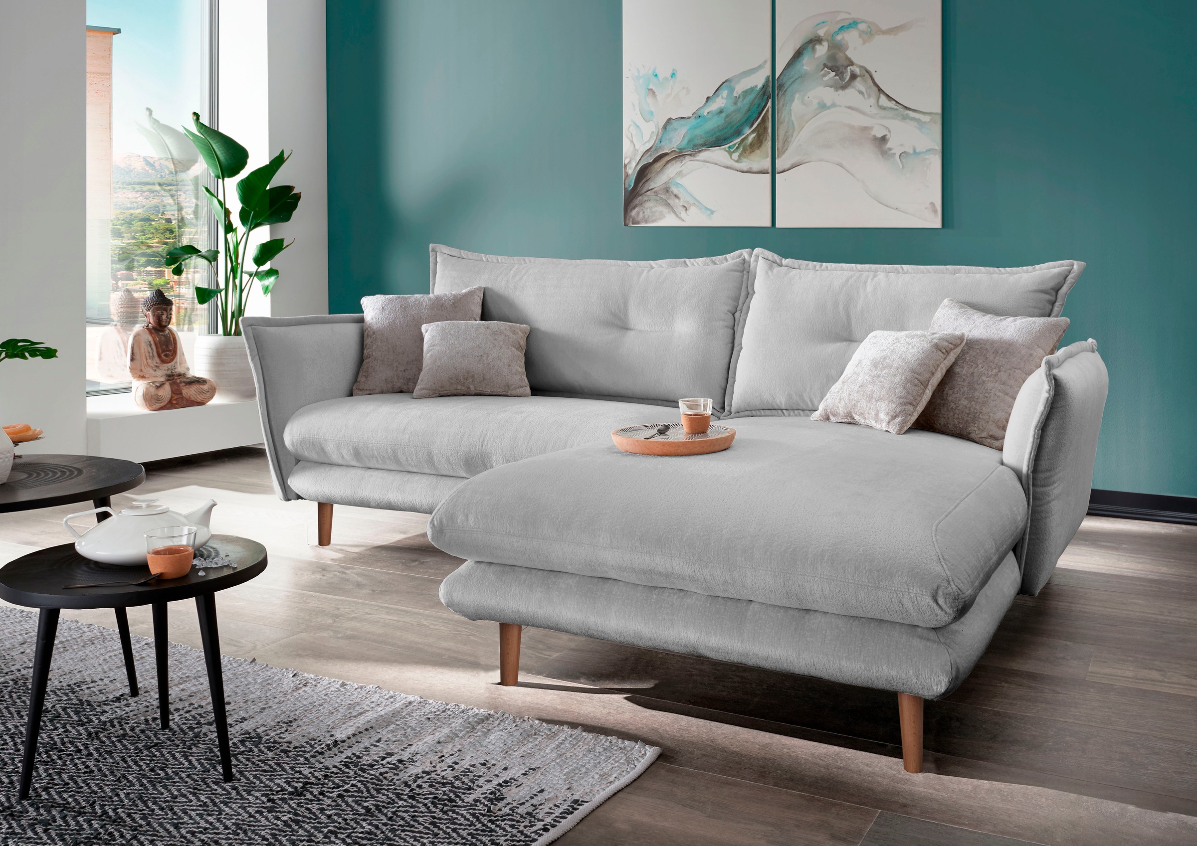 INOSIGN Ecksofa »Lazio modern und bequem, schmale Armlehnen, tolle Detailve günstig online kaufen