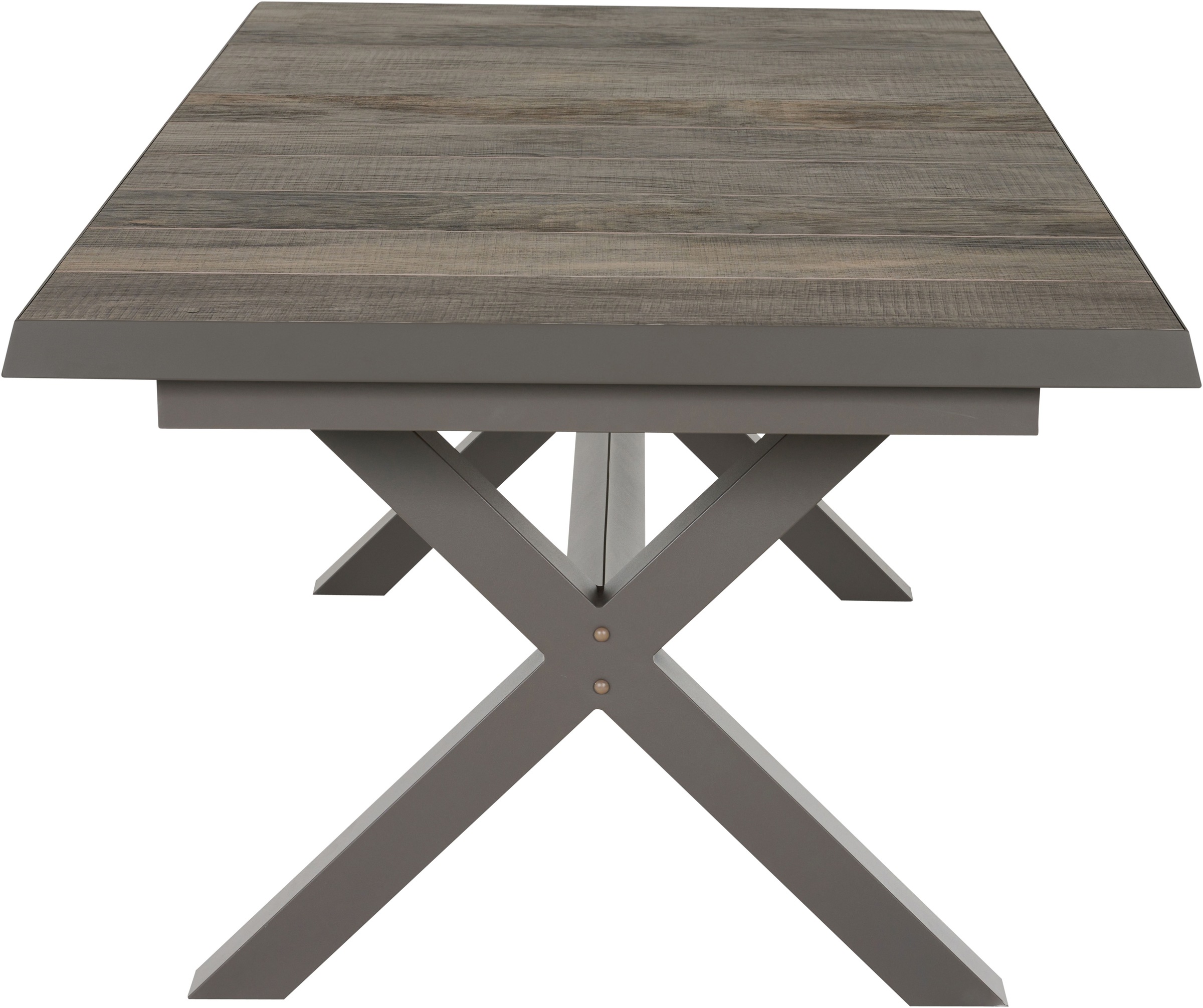 Siena Garden Gartentisch »»Sincro« Ausziehtisch 200-260x100cm mit Keramikleisten«, einfacher Synchronauszug