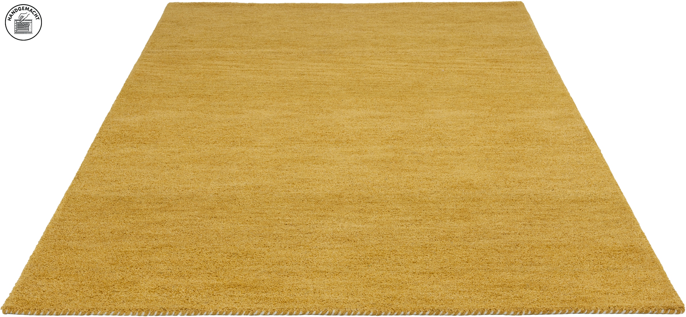 THEKO Wollteppich »Gabbeh Uni, Handgefertigt, meliert, auch als Läufer erhältlich, Wolle« rechteckig 14 mm Höhe Schlafzimmer, Wohnzimmer, Esszimmer, auch als Läufer oder rund