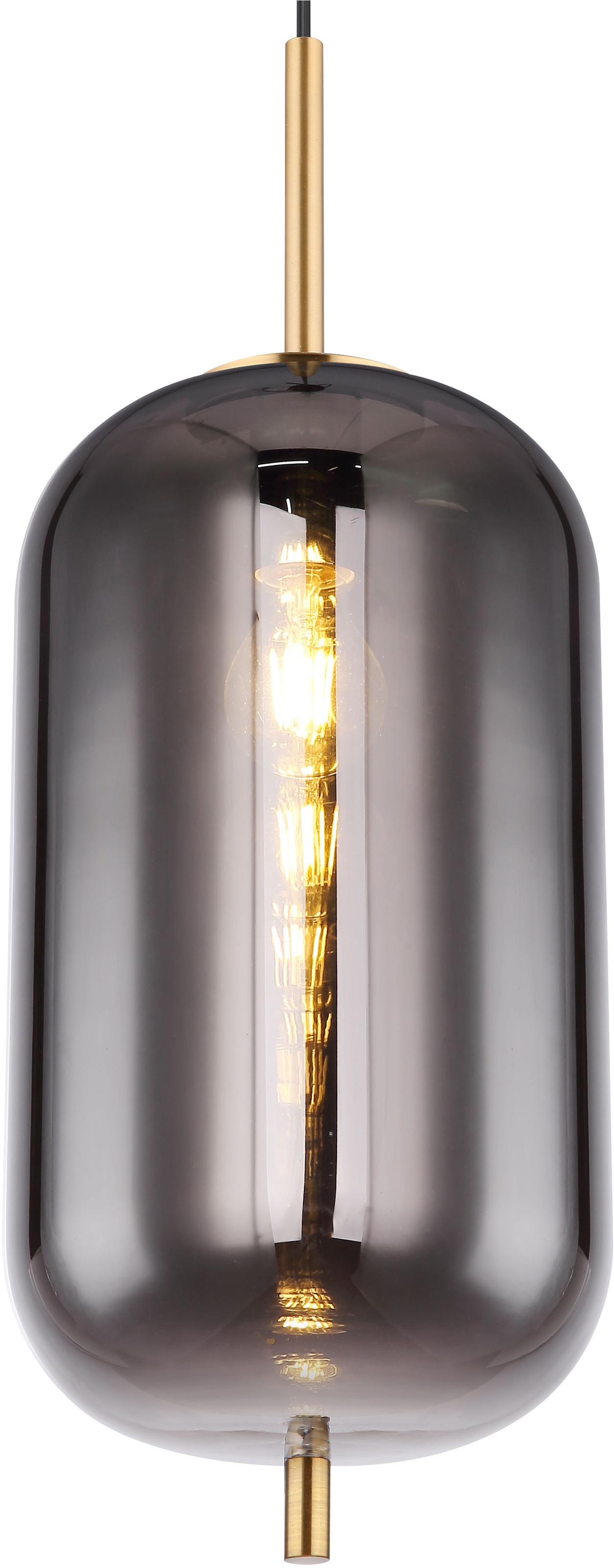GLOBO LIGHTING Hängeleuchte »BLACKY I«, Leuchtmittel E27 | ohne Leuchtmittel, Hängelampe/Pendelleuchte/Glas/Höhe kürzbar/Esstisch