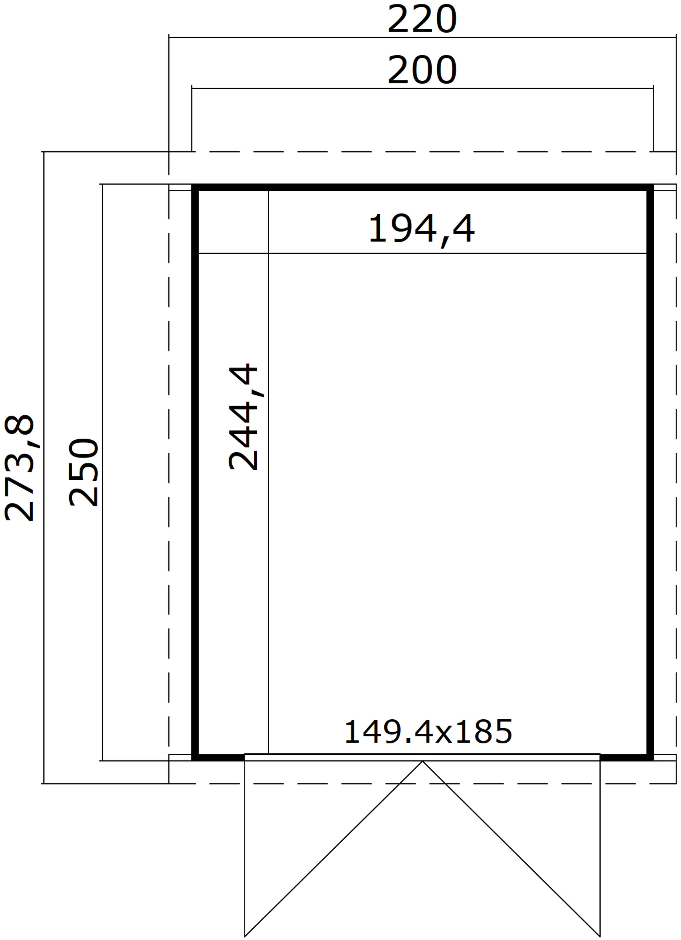 LASITA MAJA Gartenhaus »Kibo 2«, Blochbohlenhaus 28mm, Fundamentmass 2000x2500, Carbongrau
