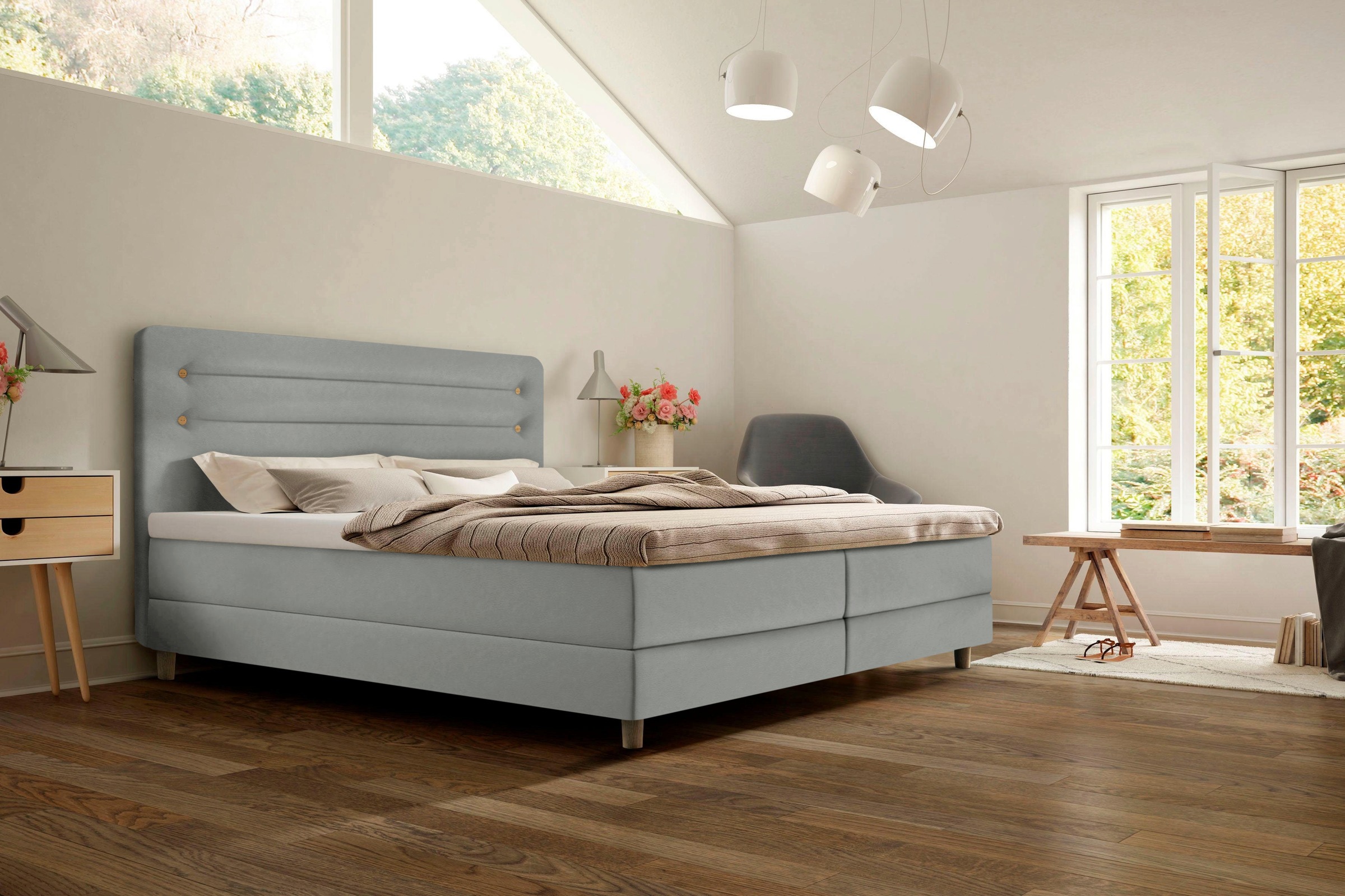 Bild von Schlaraffia Boxspringbett »Fidelio«, inkl GELTEX® Next Topper, Holzfuß in Eiche