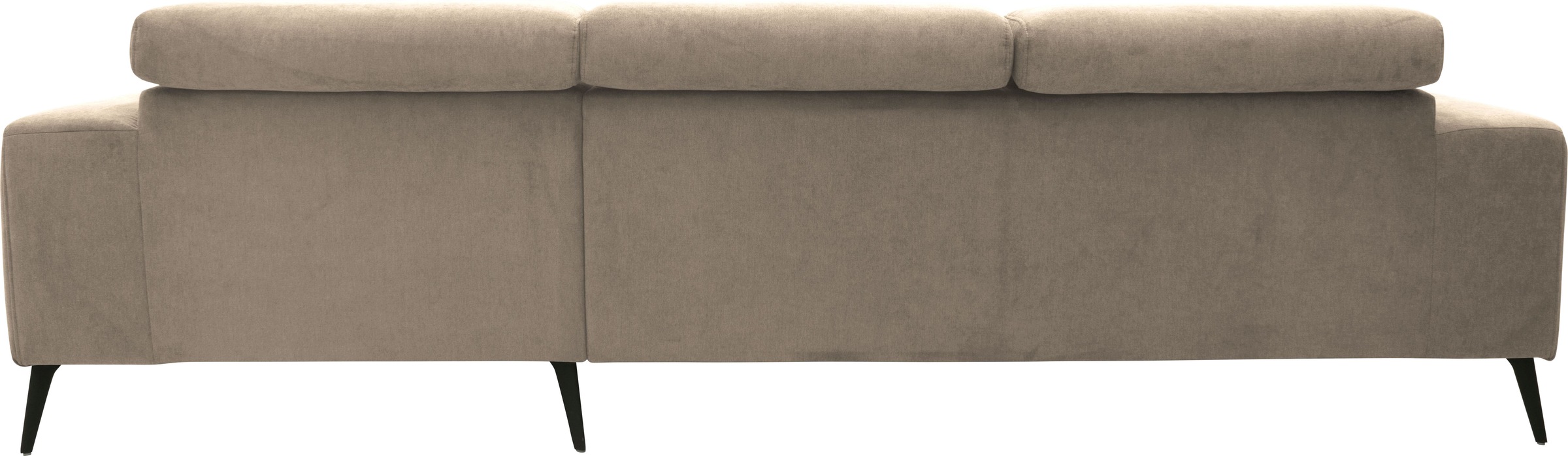DOMO collection Ecksofa »Trento L-Form, mit Kufenfuß oder Einzelfuß«, wahlweise mit Kopfteilverstellung, Recamiere links/rechts bestellbar