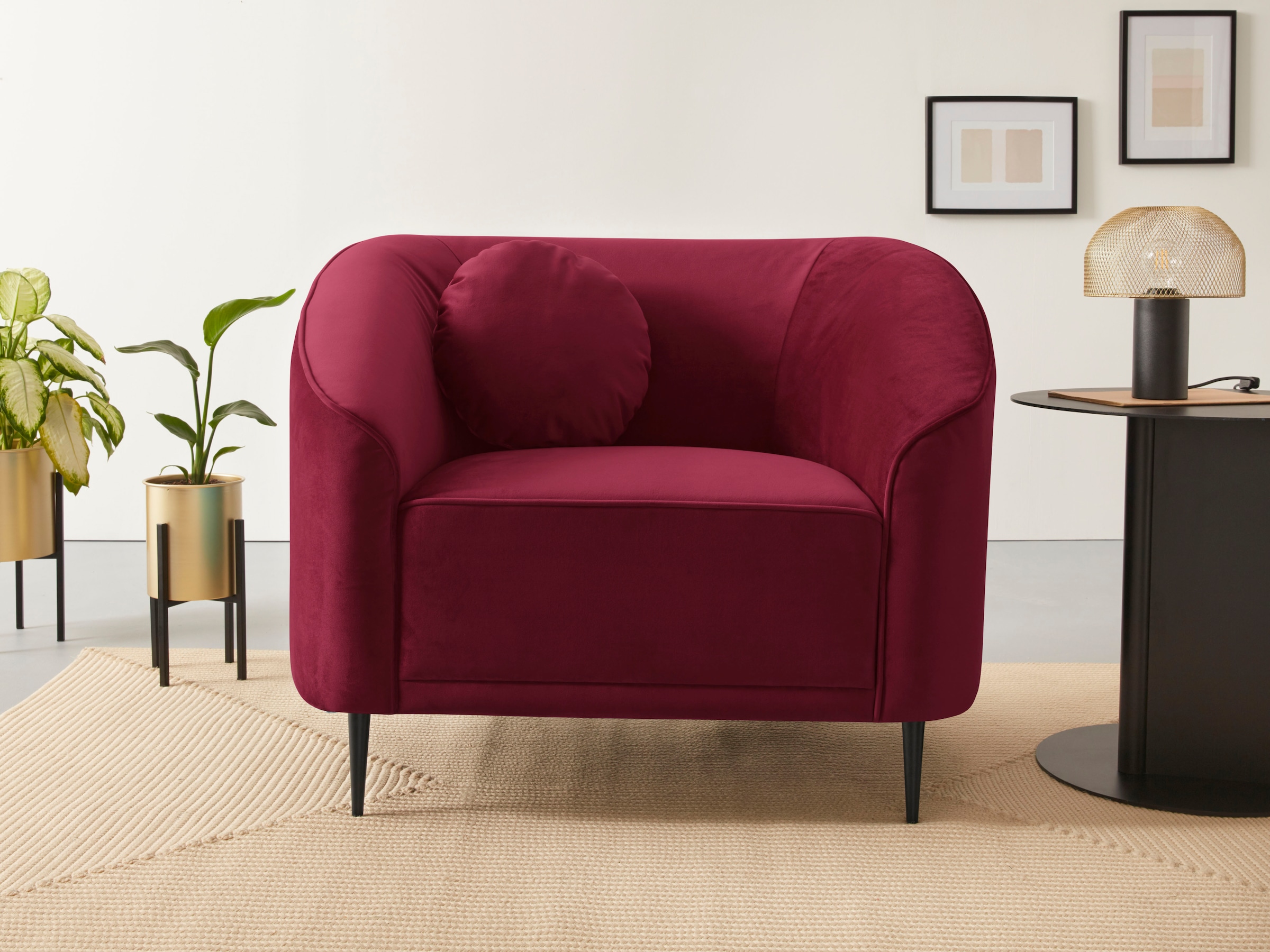 Home affaire Sessel »Ashly« in 3 Bezugsvarianten, Bouclé, Samtoptik und Str günstig online kaufen