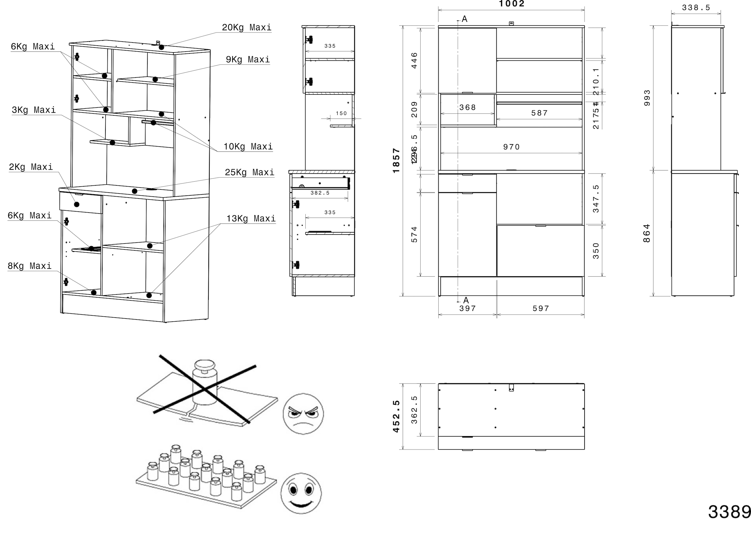 Parisot Schrank-Set »Socool 1, Theke und Küchenbuffet, Made in Europe, viel Stauraum« 2 Stk. tlg.