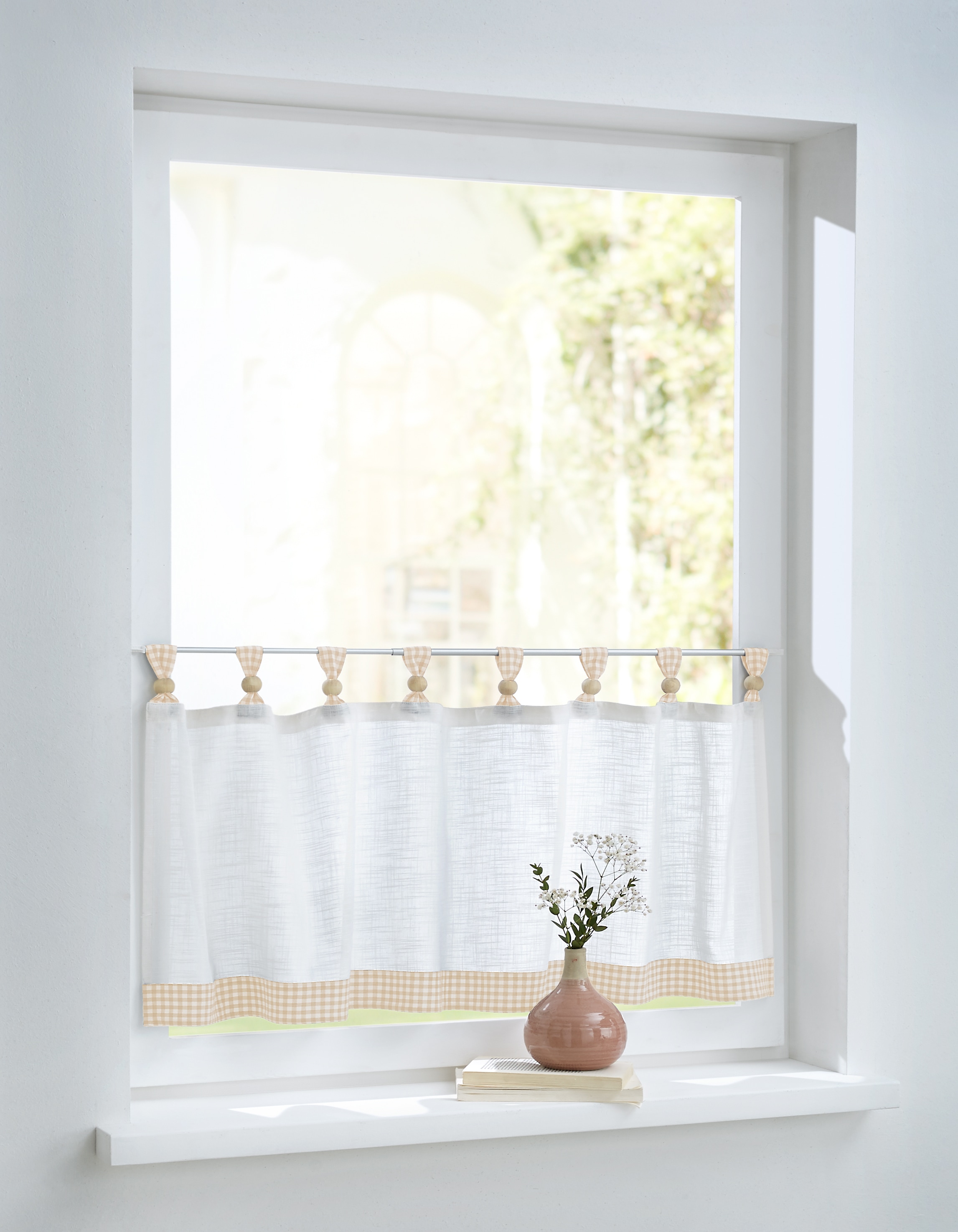 Kutti Scheibengardine »Cottage Panneau« Schlaufen 1 Stk. tlg. Kurzgardine K günstig online kaufen