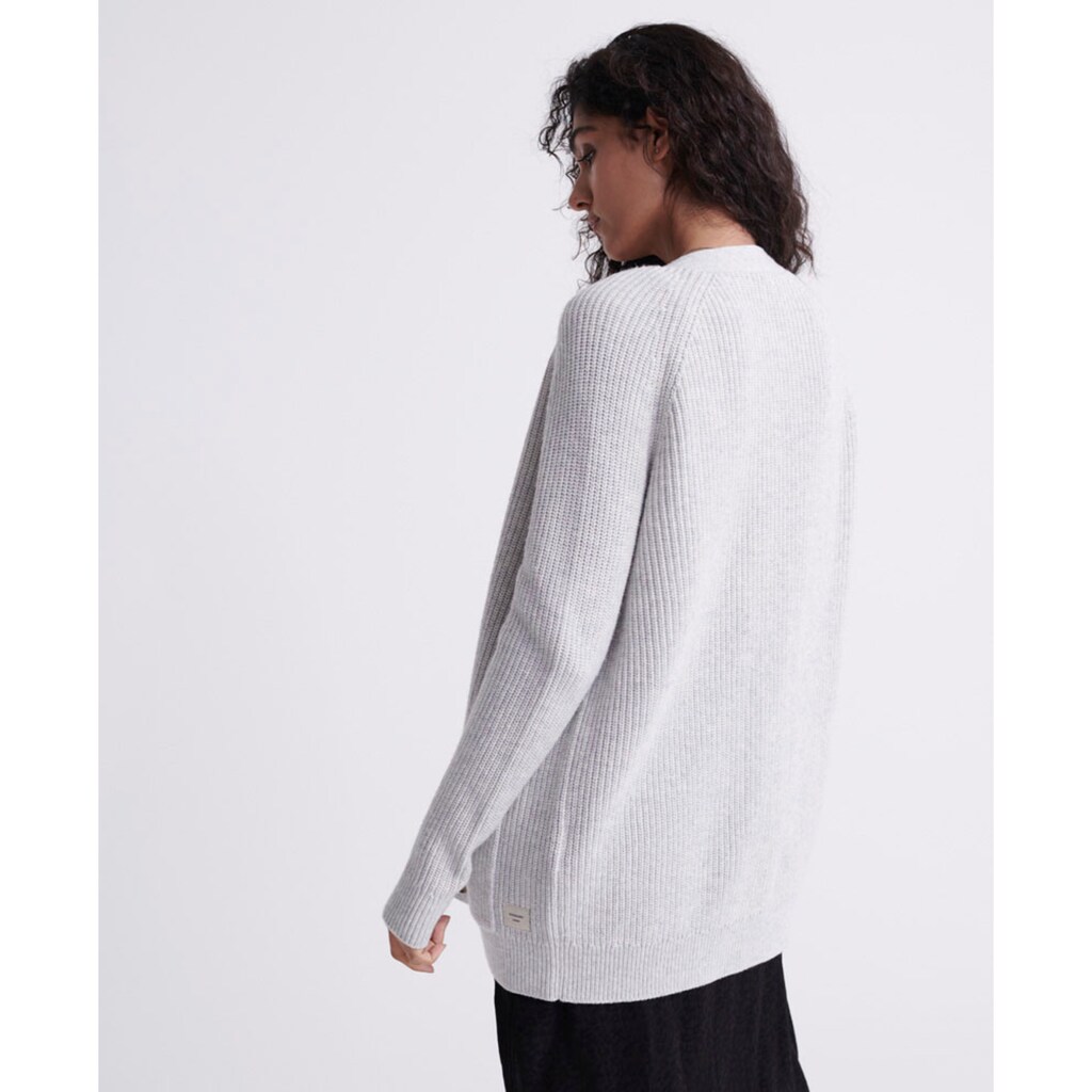 Superdry Cardigan »AUBREY RIB CARDIGAN«, mit Woll- und Kaschmiranteil