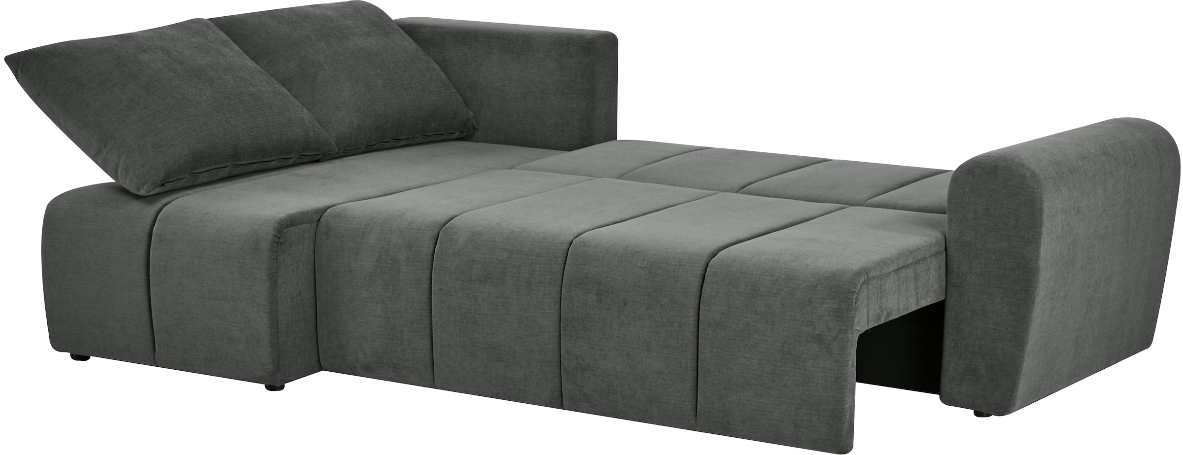 Home affaire Ecksofa »Nortrud, 241 cm, L-Form, mit Schlaffunktion u. Bettkasten« Recamiere rechts / links montierbar, in Cord und Webstoff