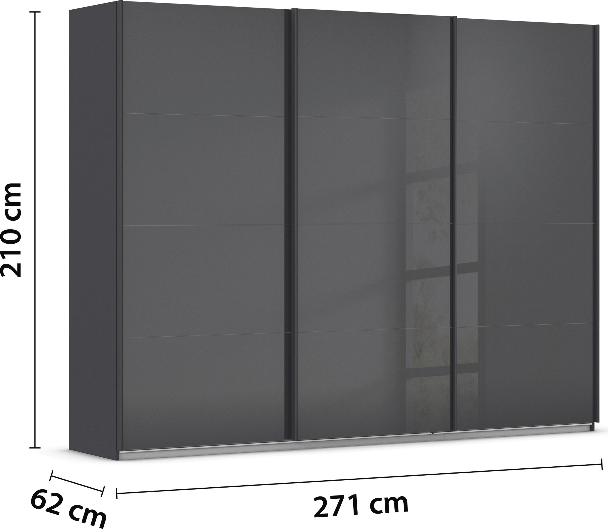 rauch Schwebetürenschrank »Kleiderschrank Schrank Garderobe AGORDO mit Glasfront«, durchdachte Innenausstattung, in 4 Breiten und 2 Höhen MADE IN GERMANY