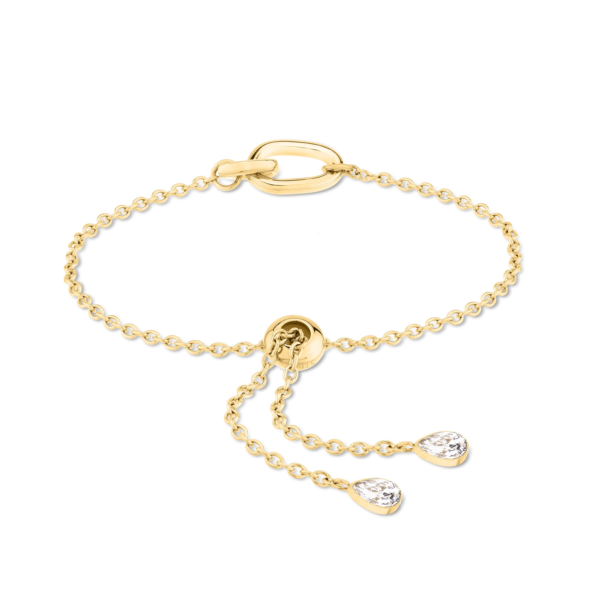 Echtzeit Armband »Schmuck Geschenk Edelstahl Armkette Like Diamonds Tropfen« mit Zirkonia (synth.)