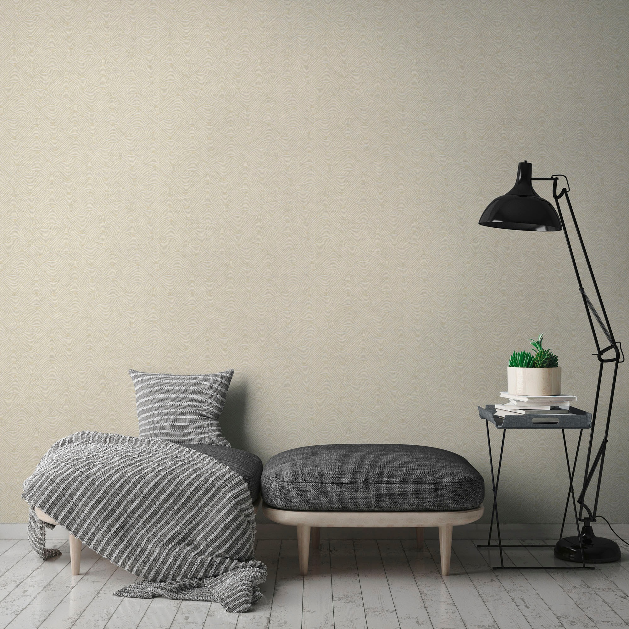 A.S. Création Vliestapete »Nara Ethno«, matt-gemustert-neutral, ArtDeco Mustertapete Tapeten Wohnzimmer Schlafzimmer Küche Flur Design