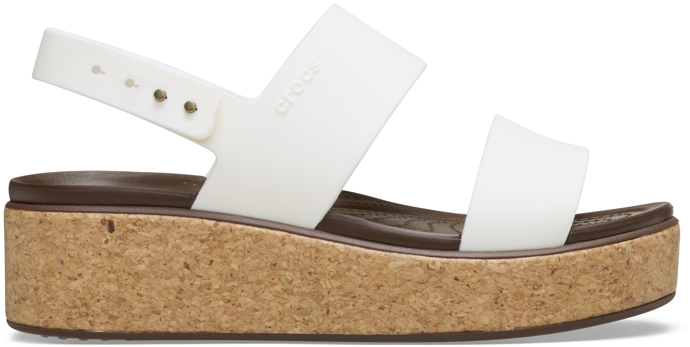 Crocs Keilsandalette »Brooklyn Cork Low Wedge«, Plateausandale, Sommerschuh mit Korkplateau