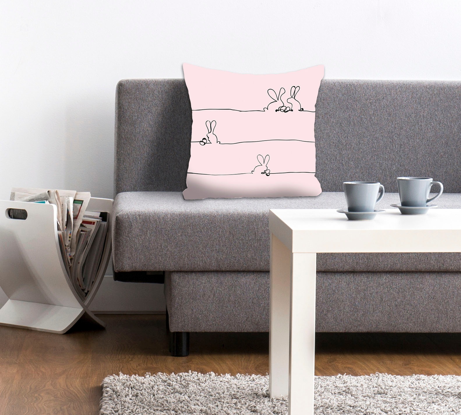 queence Dekokissen »Bunny Family rosa«, Kissenhülle,Österliches Hasenpaar,R günstig online kaufen
