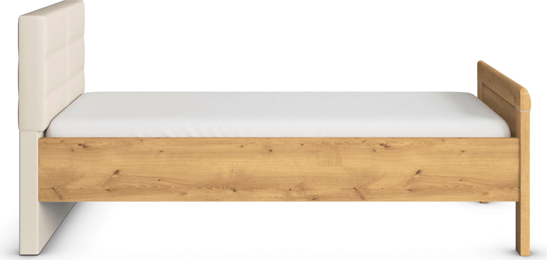 rauch Bett »Bett Einzelbett Stollenbett EVELYN«, in Komforthöhe mit Polsterkopfteil in elegantem Stil MADE IN GERMANY