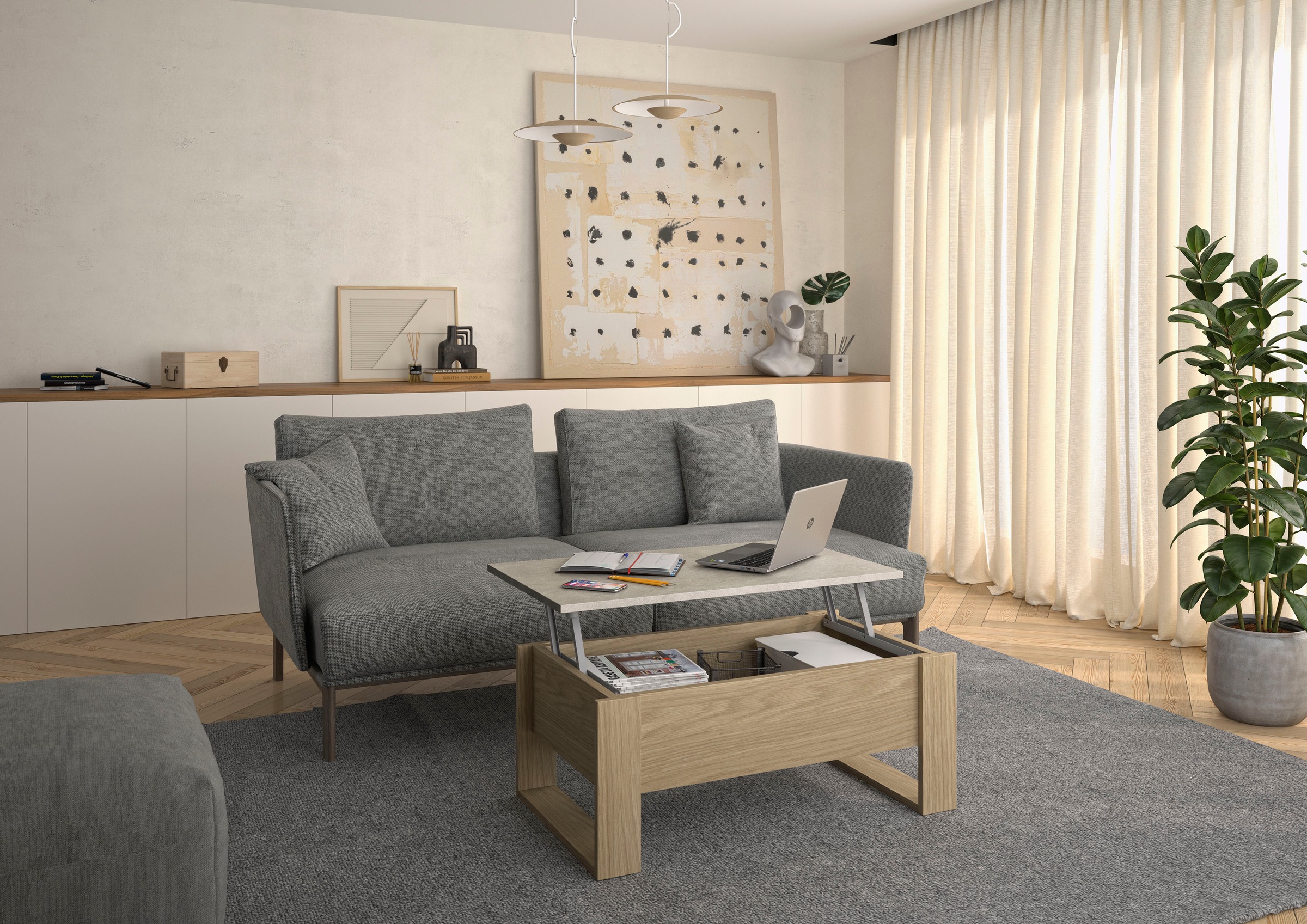 Gami Couchtisch »DENVER« Hochklappbare Tischplatte günstig online kaufen