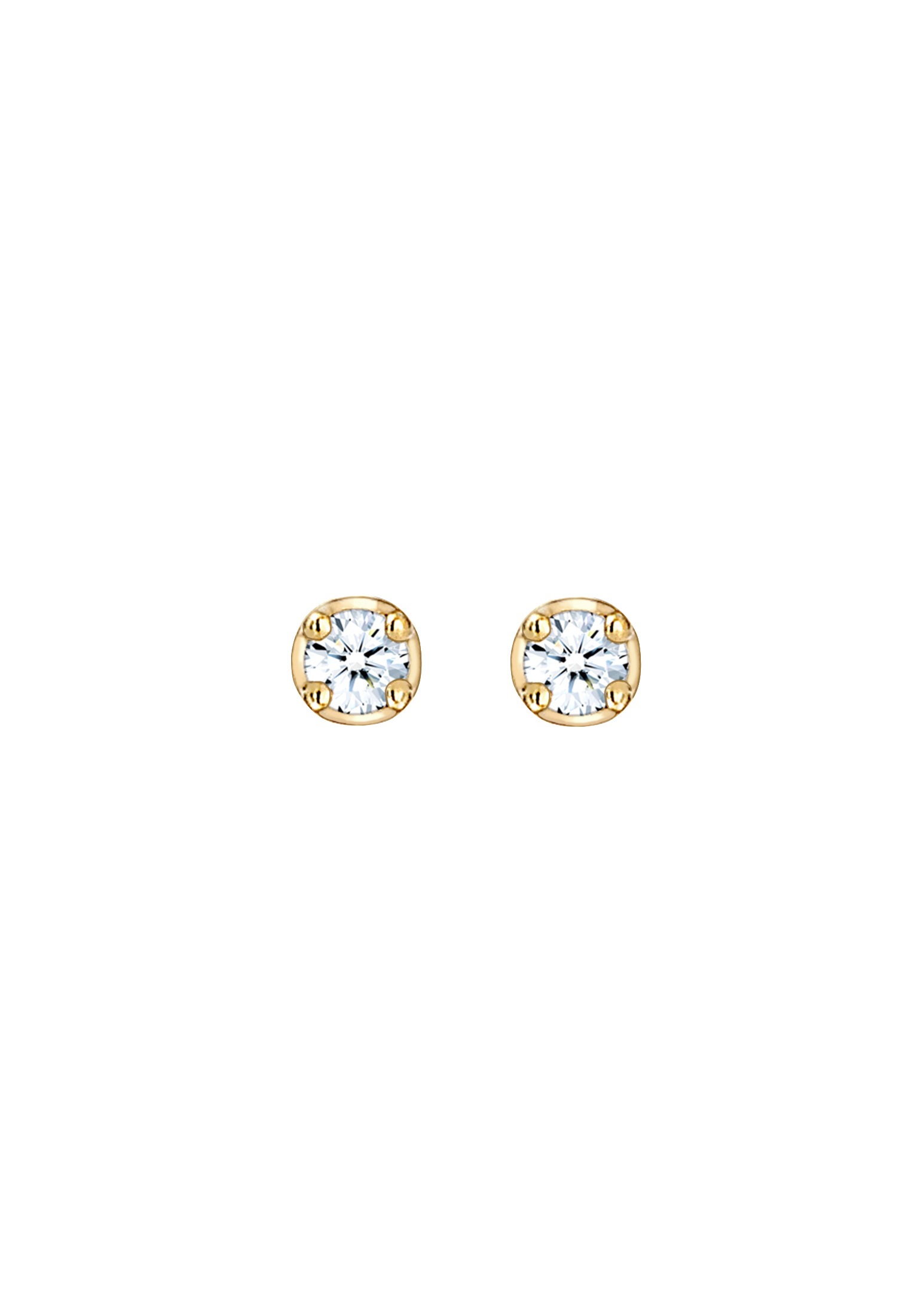 Elli DIAMONDS Paar Ohrstecker »Ohrstecker Diamant Schwarz Brilliant (0.03 ct) 375 Gelbgold«