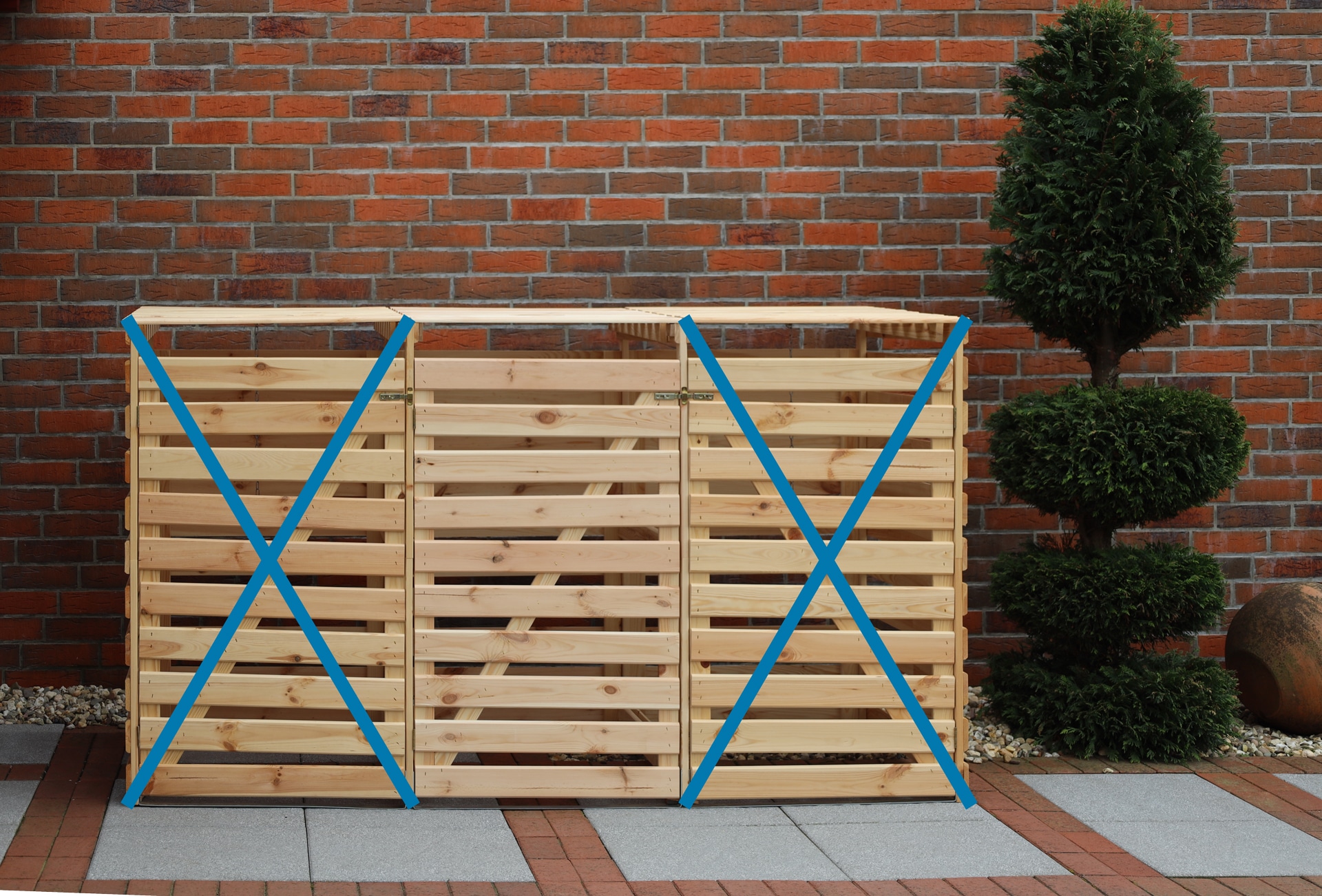 promadino Mülltonnenbox »Vario V Erweiterung« besonders robust aus zertifiziertem Kiefernholz gefertigt