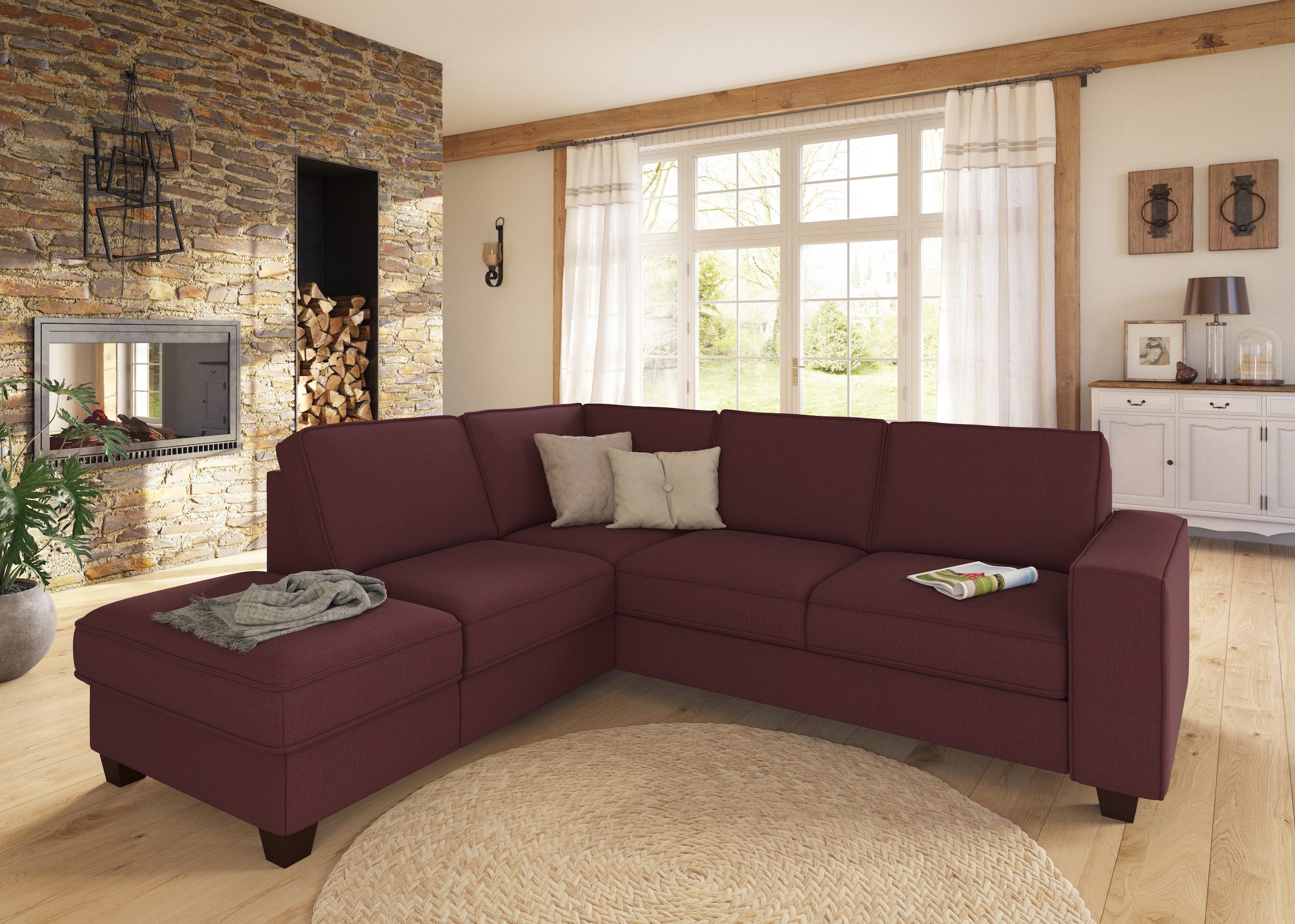 Home affaire Ecksofa »County L-Form« wahlweise Ottomane links oder rechts, günstig online kaufen