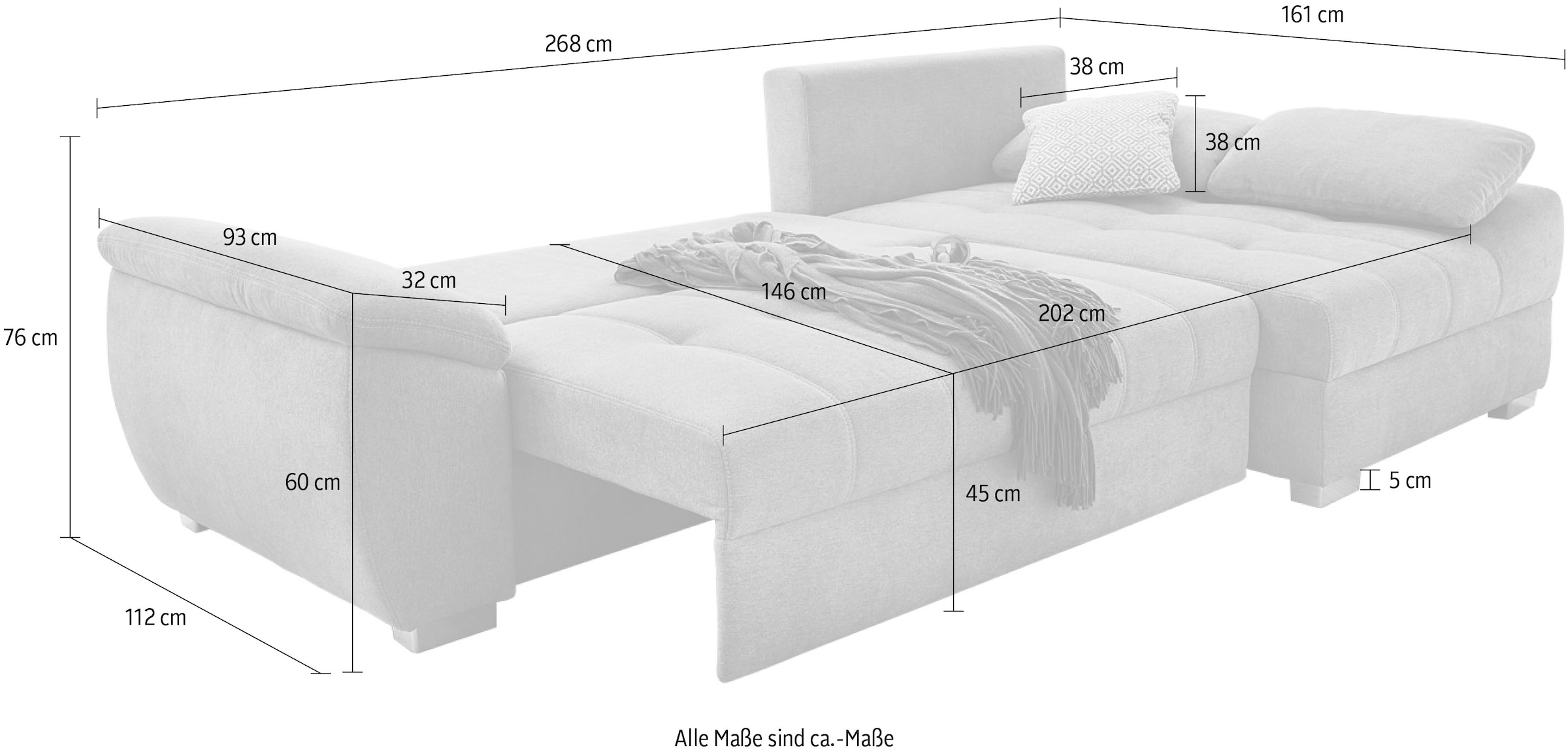 Jockenhöfer Gruppe Ecksofa »Alster«, mit oder Bettkasten, rechts montierbar und Bettfunktion Ottomane Raten auf kaufen links