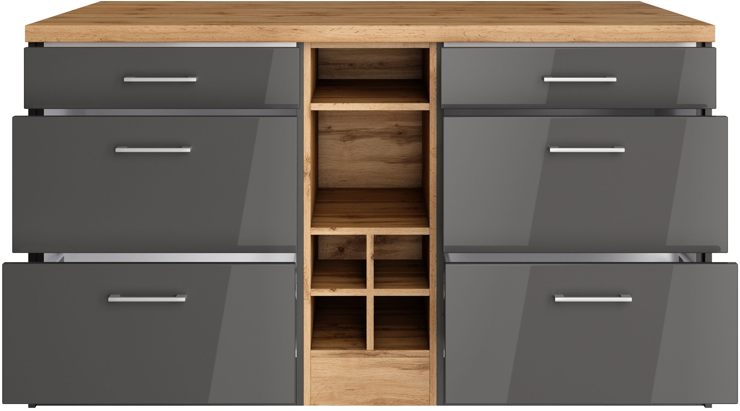 KOCHSTATION Kücheninsel »KS-Milan«, Stellmaß 153/100 cm, viel Stauraum, Lebensmittelpunkt: Küche