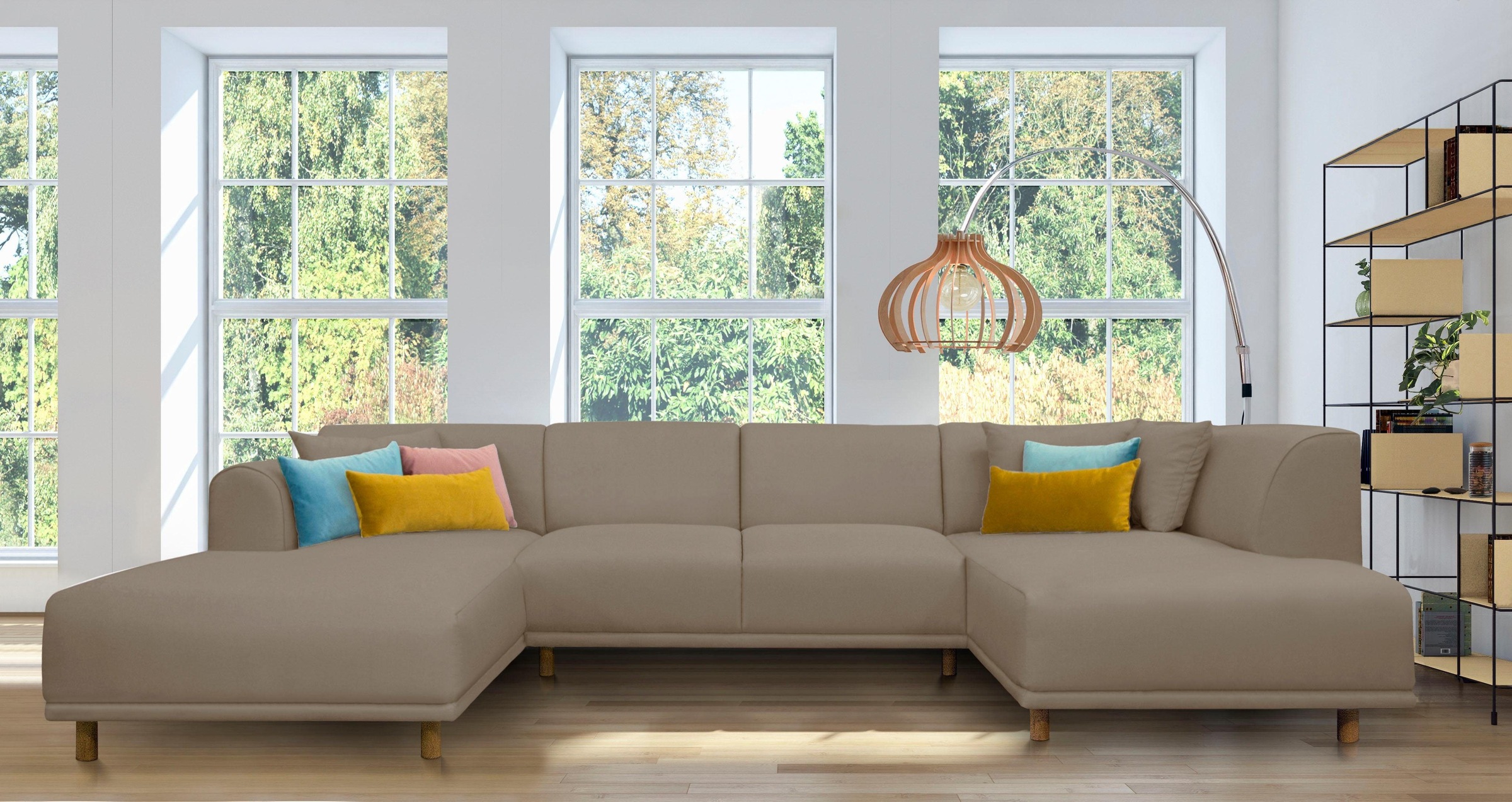 andas Wohnlandschaft »Maroon U-Form« in skandinavischem Design, mit losen K günstig online kaufen