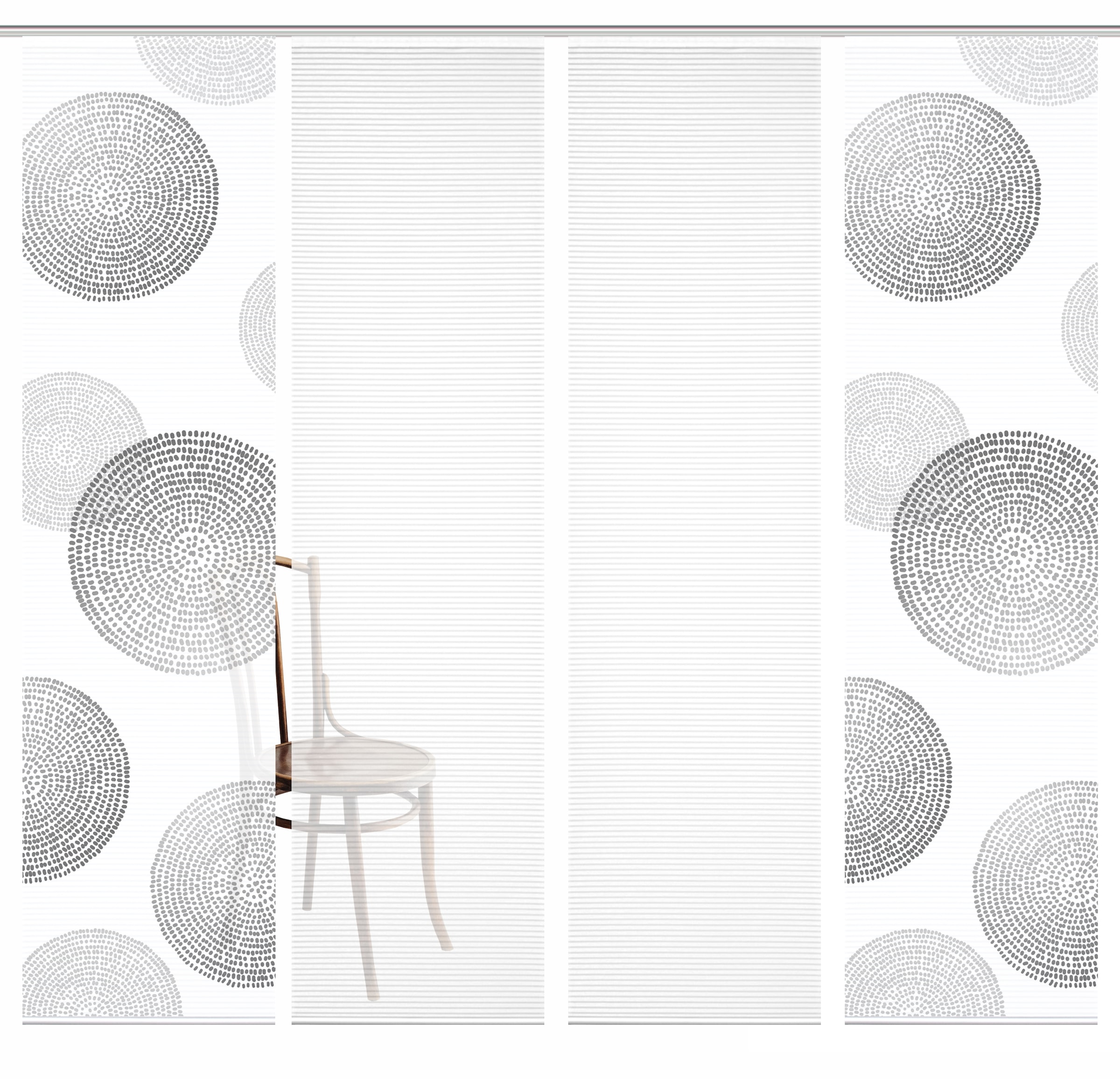 HOME in green Schiebegardine »GINNY« Paneelwagen 4 Stk. tlg. SET DIGITALDRUCK,BAMBUSOPTIK RECYCELT