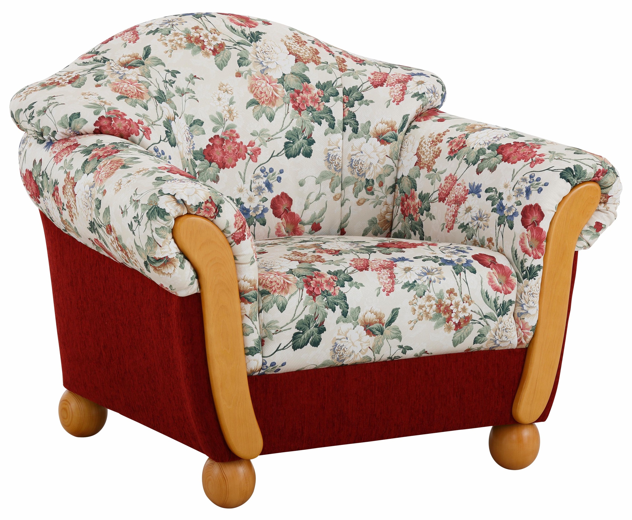 Home affaire Sessel »Milano, bequemer Loungesessel, Landhaus-Stil, Holz-Cha günstig online kaufen