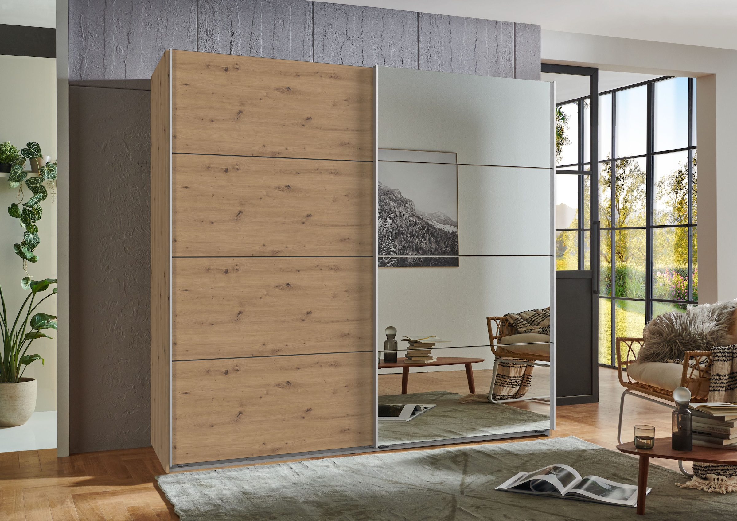 Wimex Schwebetürenschrank »Ernie Kleiderschrank mit Spiegel, Made in Germany TOPSELLER«, (Wähle aus verschiedenen Größen deinen perfekten Stauraum!), Schlafzimmerschrank in verschiedenen Breiten