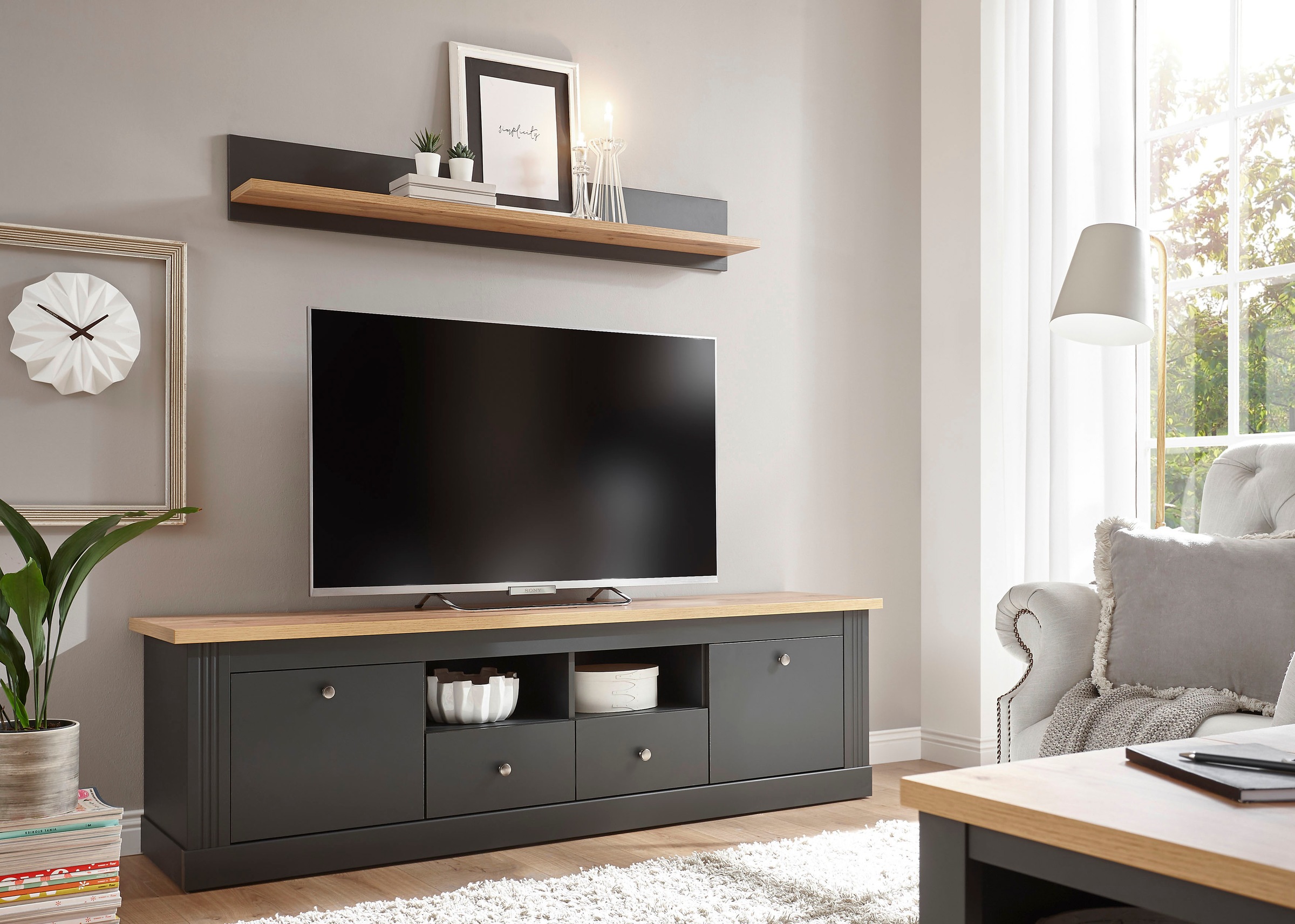 Home affaire Wohnwand »Westminster TOPSELLER!« Set, Lowboard und Wandregal, günstig online kaufen