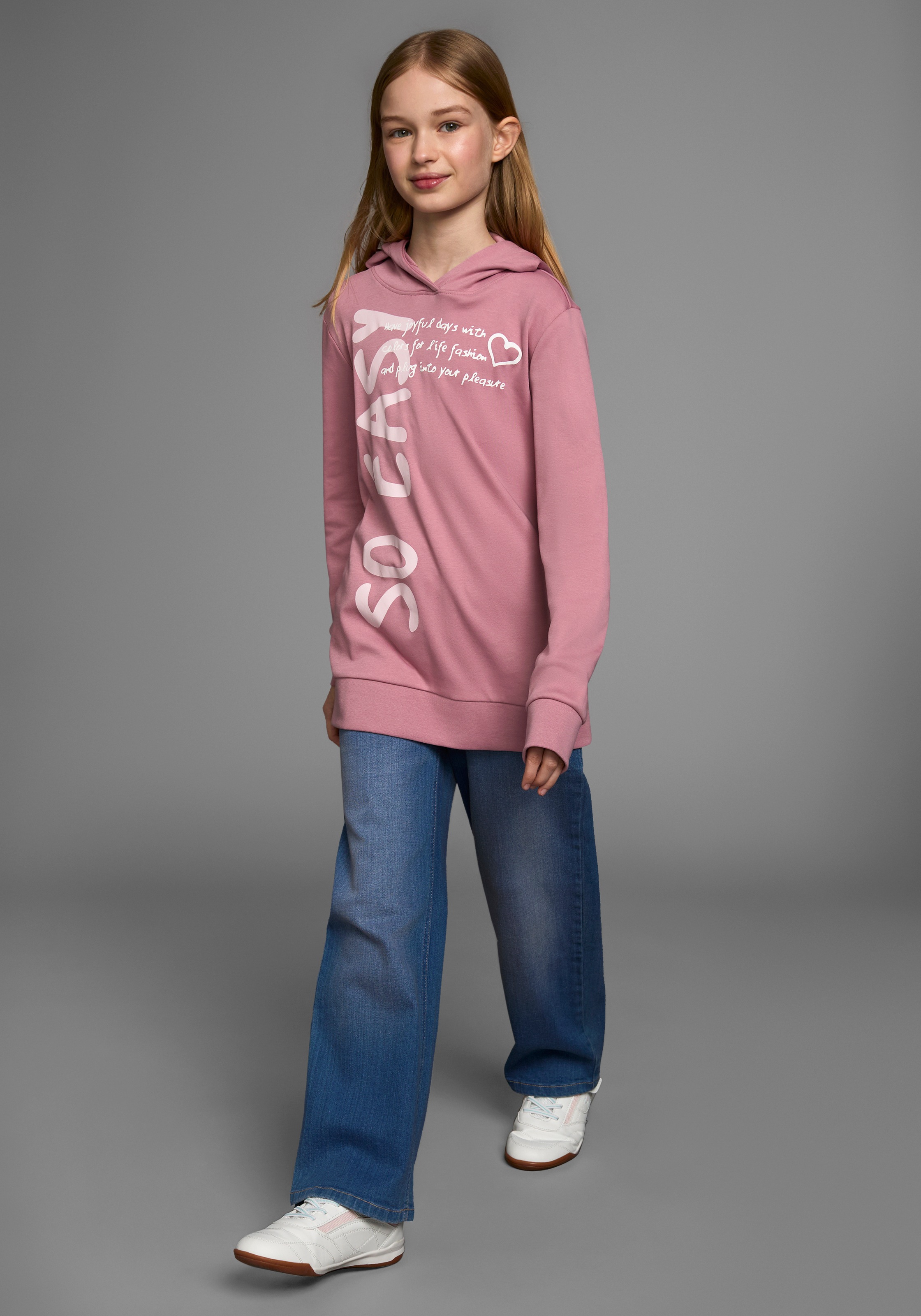 KIDSWORLD Kapuzenshirt »SO EASY - Print« Langarm,  Basic-Passform,  mit modischen Drucken