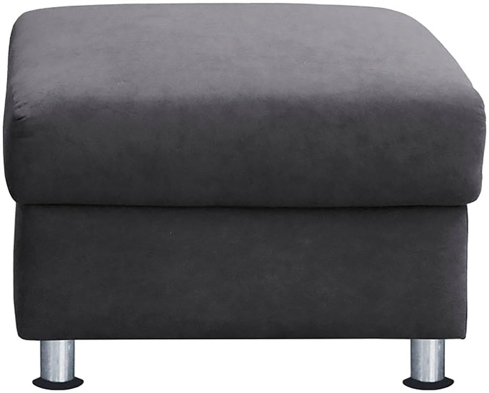 TRENDMANUFAKTUR Hocker »Rondo 67 cm, Fußhocker, komfortabel, Federkern optional, Chromfüße« Fußhocker wahlweise mit Federkern, in verschiedenen Bezügen bestellbar