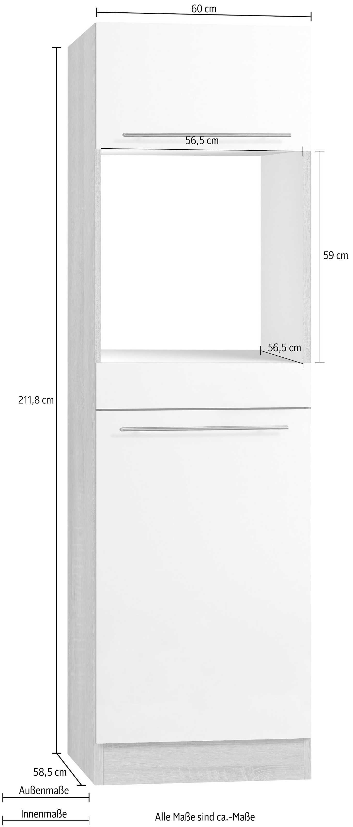OPTIFIT Backofenumbauschrank »Bern«, 60 cm breit, 212 cm hoch, mit höhenverstellbaren  Stellfüßen online kaufen