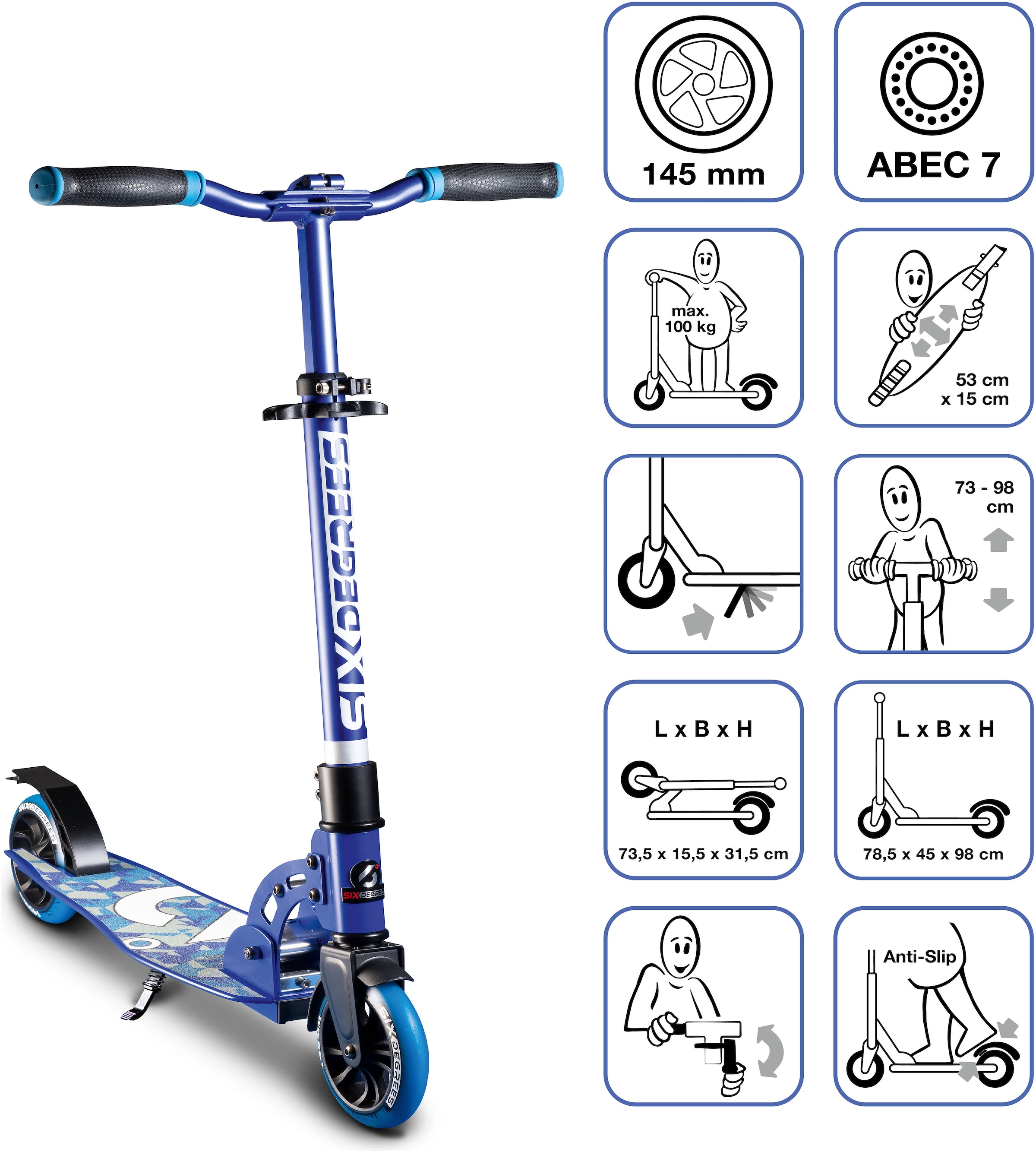 Six Degrees Scooter »Aluminium Scooter Junior 145 mm«