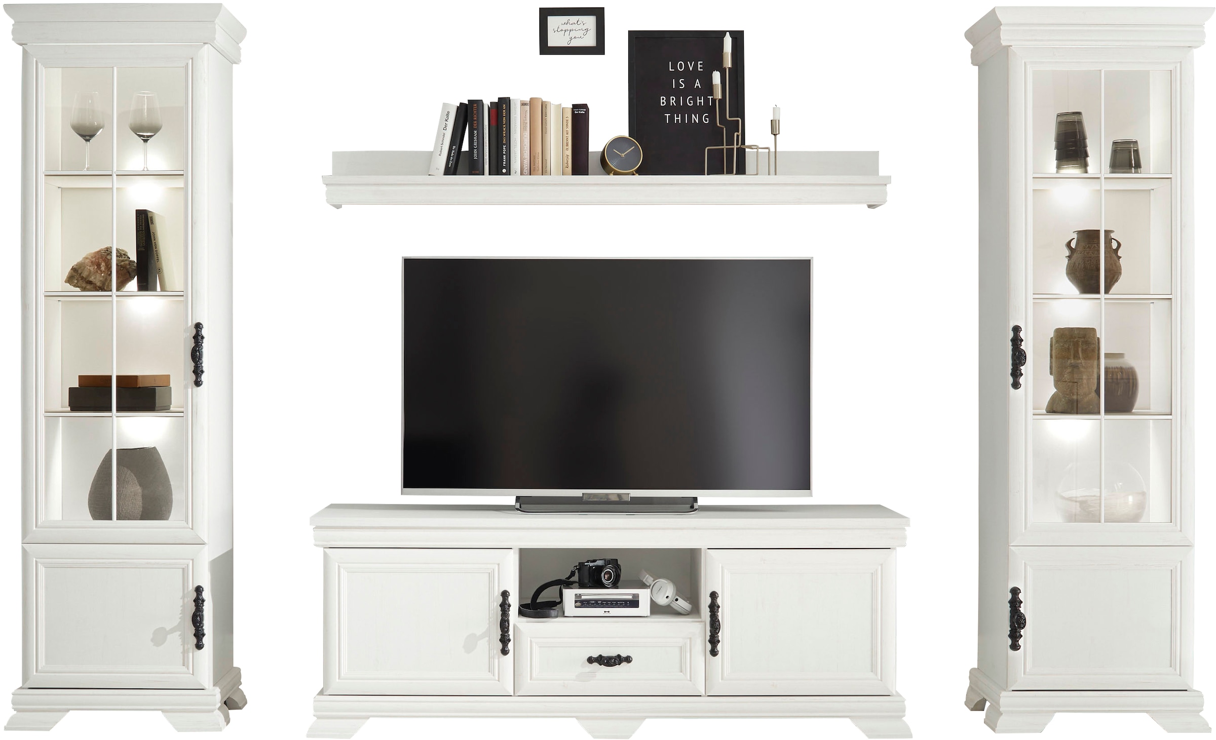 Home affaire Wohnwand »Royal« bestehend aus 2 Vitrinen, 1 Lowboard und 1 Wa günstig online kaufen