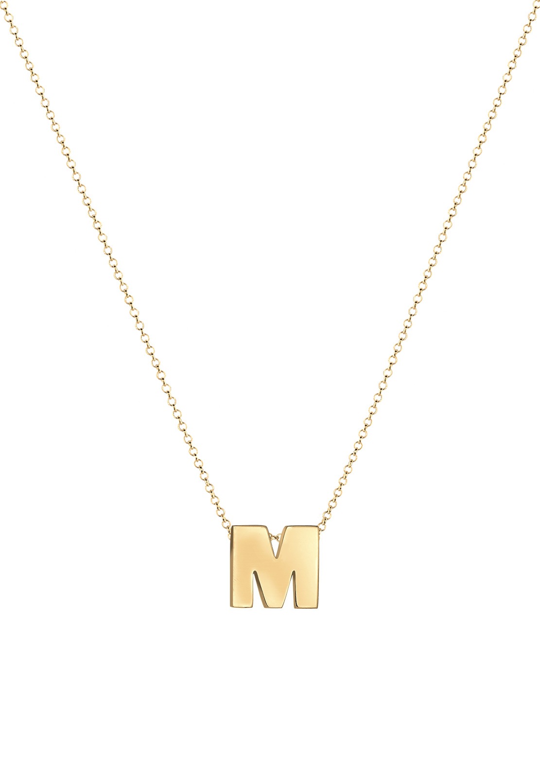 Elli Kette mit Anhänger »Buchstabe M Initialen 925 Sterling Silber«