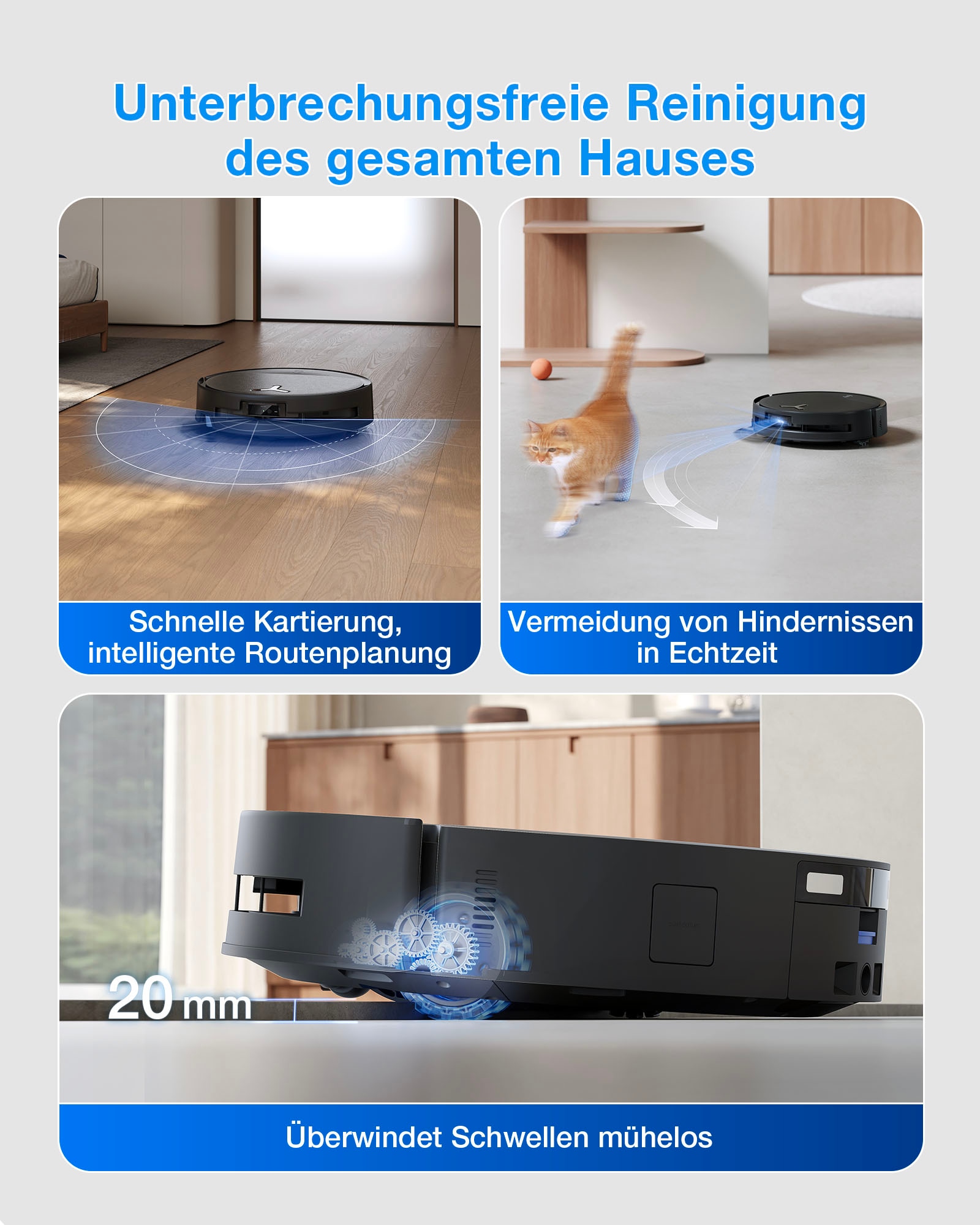 ECOVACS Nass-Trocken-Saugroboter »DEEBOT T80S OMNI (Black), OZMO ROLLER 2.0 Wischtechnologie,« 24.800 Pa Saugleistung, Triple Lift 10 mm