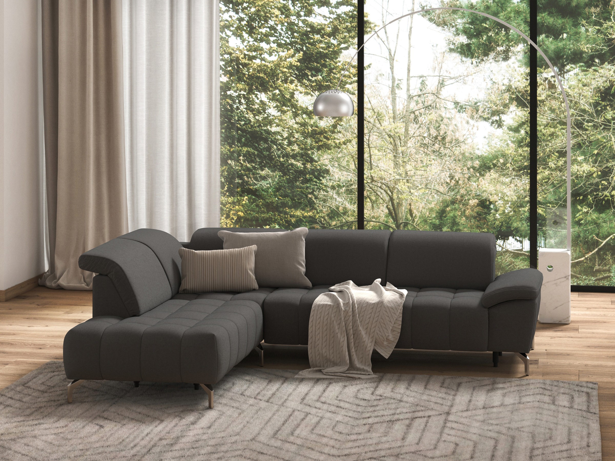 sit&more Ecksofa »Cool L-Form«, wahlweise mit Kopfteilverstellung und Vorzi günstig online kaufen