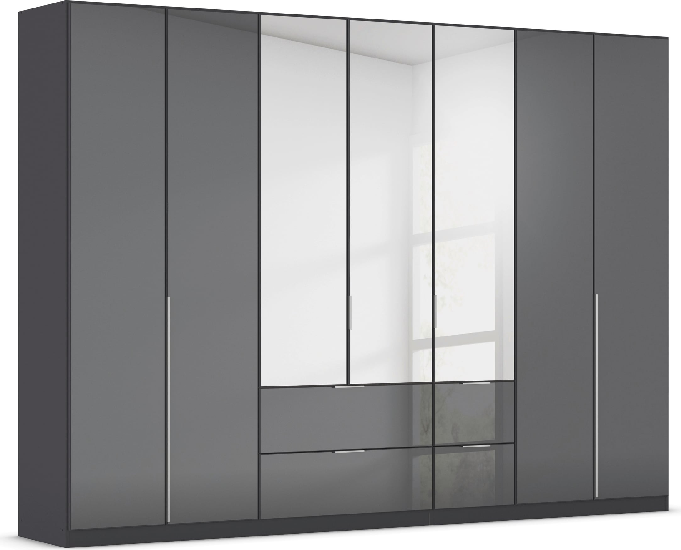 rauch Drehtürenschrank »Kleiderschrank Kleiderschränke Schrank Garderobe AGORDO mit Glasfront«, mit Außenschubkästen, in 6 Breiten und 2 Höhen MADE IN GERMANY